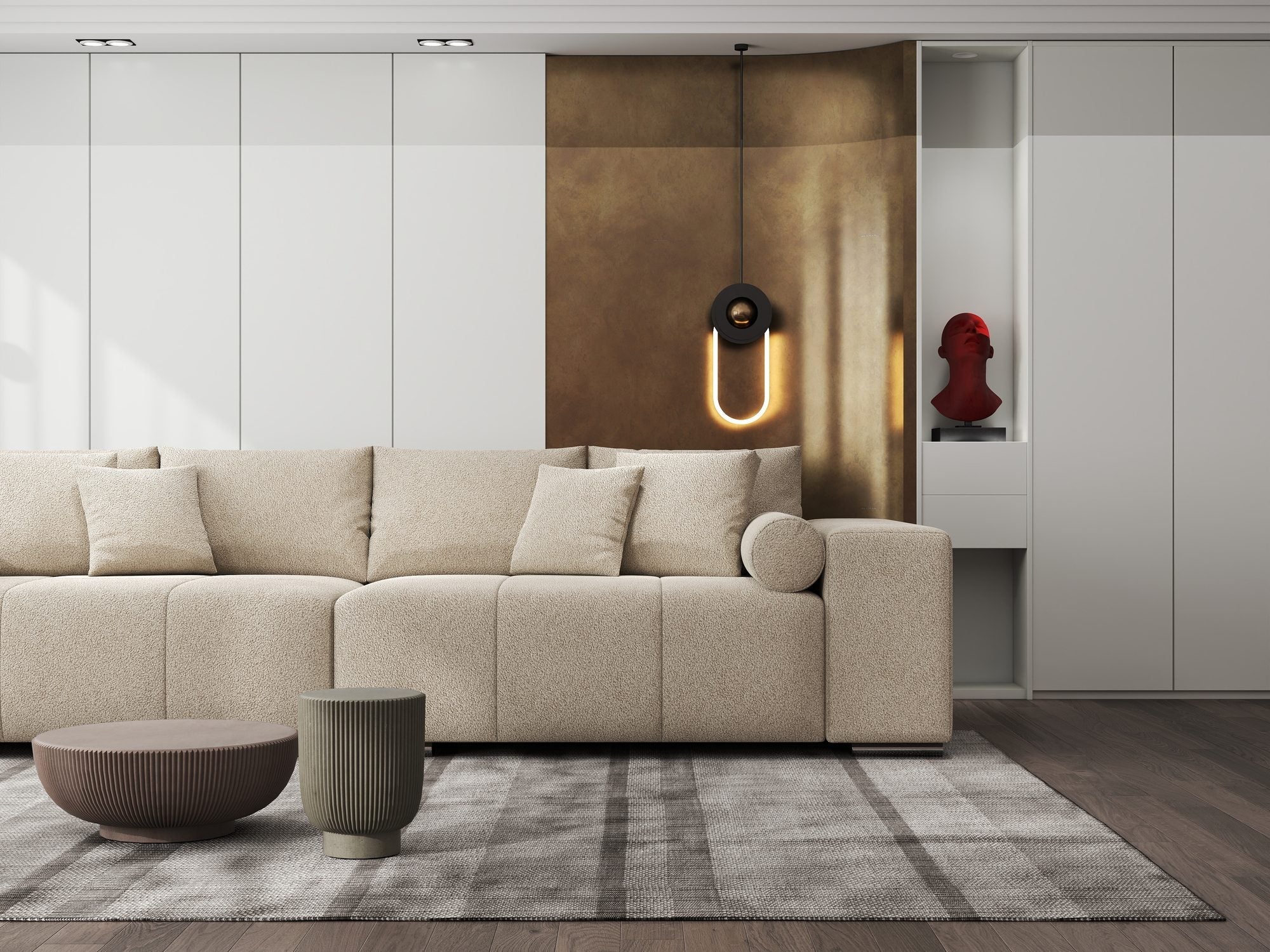Canapea extensibilă dumonde cu ladă de depozitare si sezut confortabil din spuma high-density, Marbela XXL Quelle Bej 05 290x100 cm