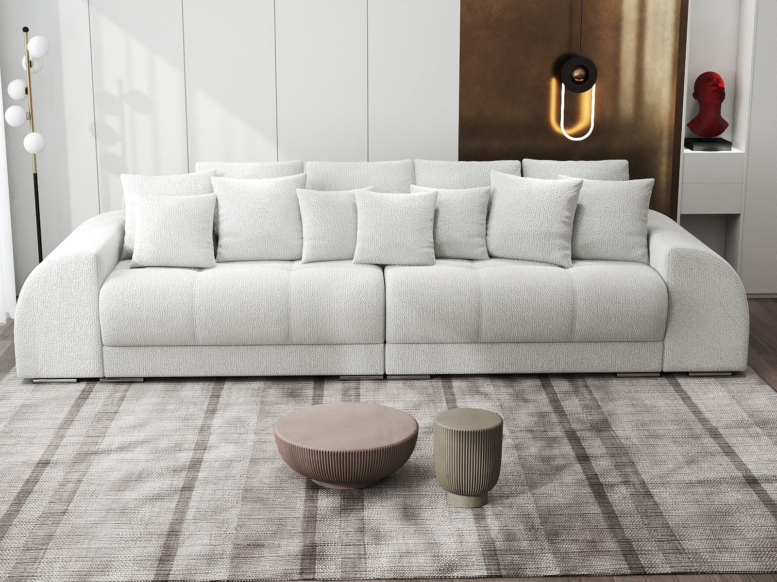 Canapea extensibilă dumonde cu 2 lăzi de depozitare si sezut confortabil din spuma high-density, Verona Vibe Bej 03 310x100 cm