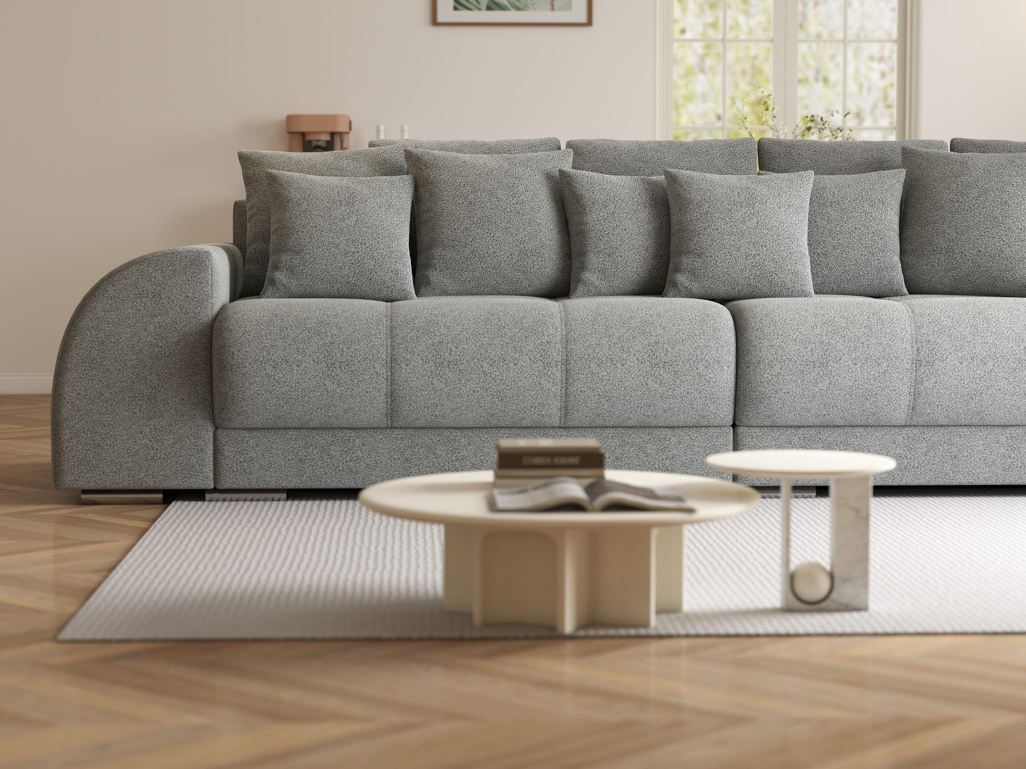 Canapea extensibilă dumonde cu 2 lăzi de depozitare si sezut confortabil din spuma high-density, Verona Quelle Gri 83 310x100 cm