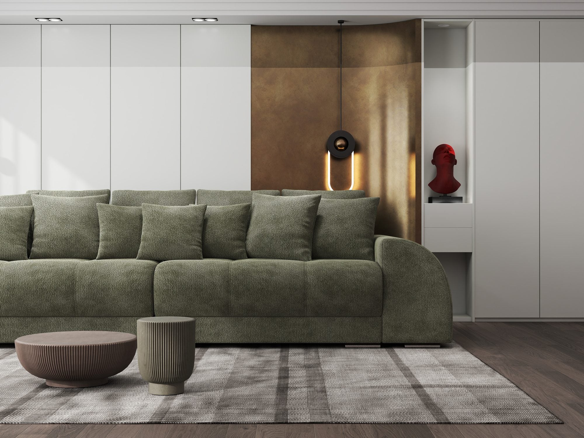 Canapea extensibilă dumonde cu 2 lăzi de depozitare si sezut confortabil din spuma high-density, Verona Vibe Olive 38 310x100 cm