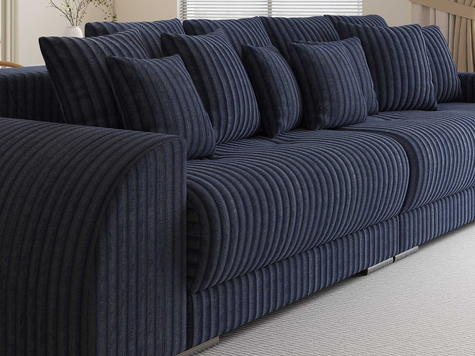 Canapea extensibilă dumonde cu 2 lăzi de depozitare si sezut confortabil din spuma high-density, Verona Tilia Albastru 77 310x100 cm