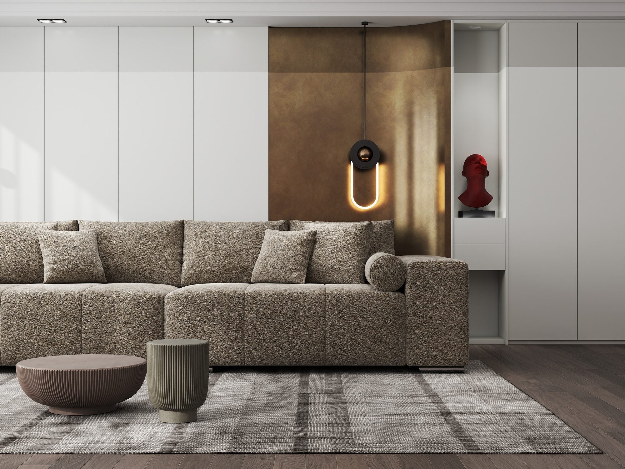 Canapea extensibilă dumonde cu ladă de depozitare si sezut confortabil din spuma high-density, Marbela XXL Arena Bej 4 290x100 cm