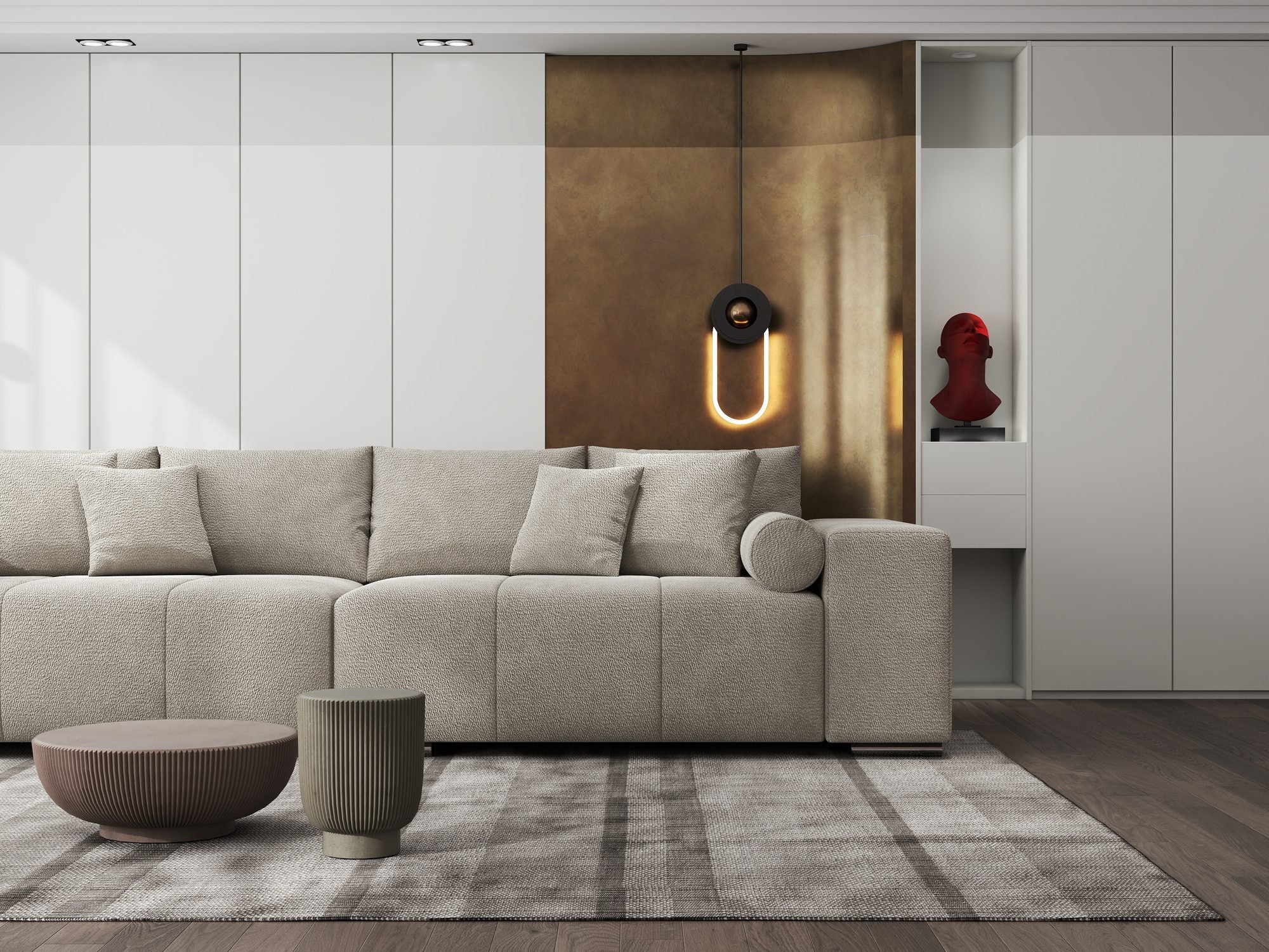 Canapea extensibilă dumonde cu ladă de depozitare si sezut confortabil din spuma high-density, Marbela XXL Vibe Bej 06 290x100 cm