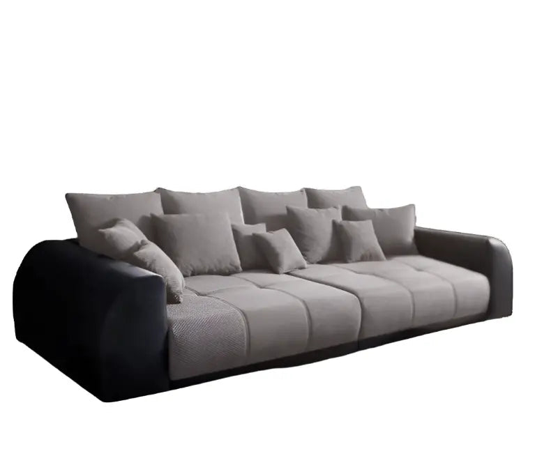Canapea extensibilă dumonde cu 2 lăzi de depozitare si sezut confortabil din spuma high-density, Verona Magma Black 310x120 cm