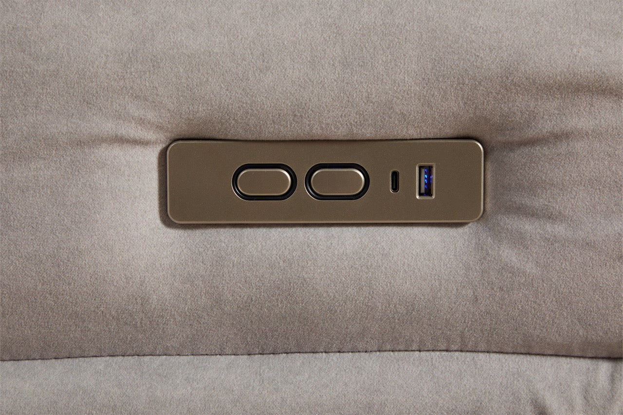 Dumonde Tavero elektromos relax fotel hintáztatással, forgatással és USB C töltéssel
