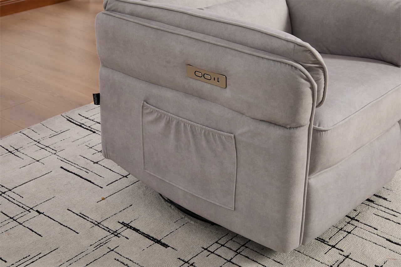 Dumonde Tavero elektromos relax fotel hintáztatással, forgatással és USB C töltéssel