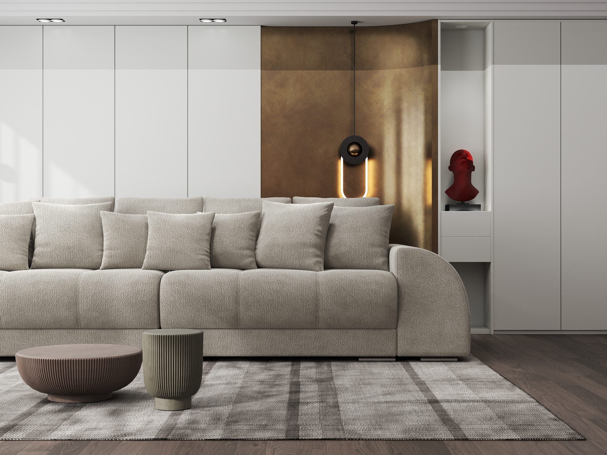 Canapea extensibilă dumonde cu 2 lăzi de depozitare si sezut confortabil din spuma high-density, Verona Vibe Bej 06 310x100 cm