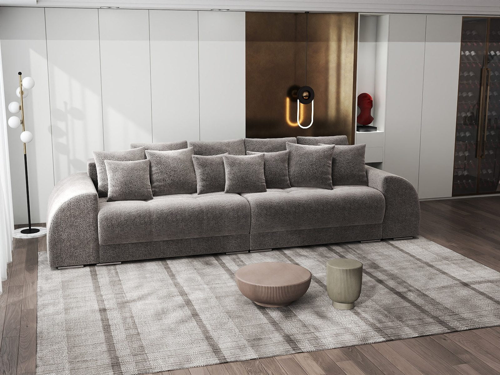 Canapea extensibilă dumonde cu 2 lăzi de depozitare si sezut confortabil din spuma high-density, Verona Vibe Maro 21 310x100 cm
