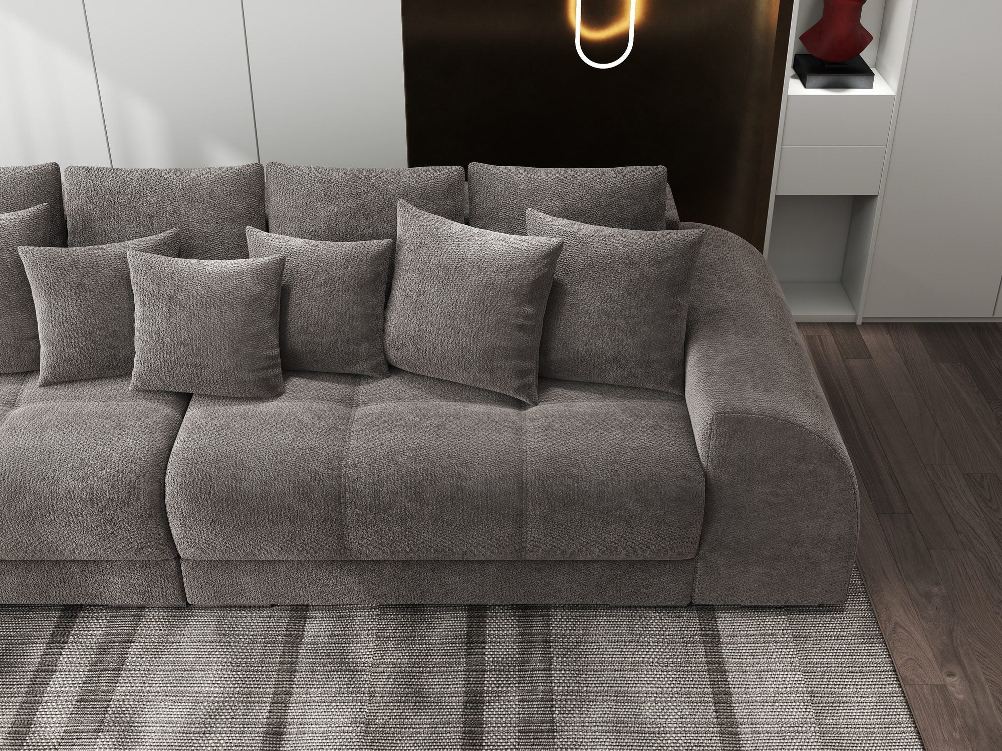 Canapea extensibilă dumonde cu 2 lăzi de depozitare si sezut confortabil din spuma high-density, Verona Vibe Maro 21 310x100 cm