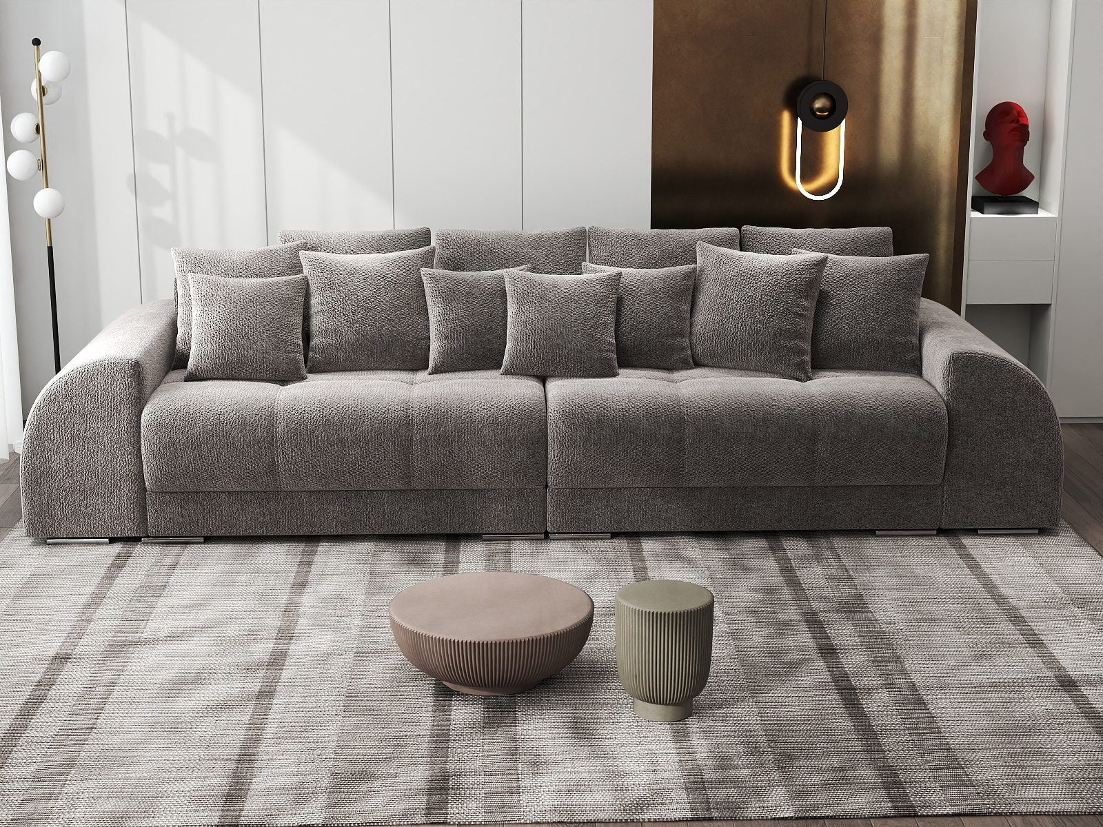 Canapea extensibilă dumonde cu 2 lăzi de depozitare si sezut confortabil din spuma high-density, Verona Vibe Maro 21 310x100 cm