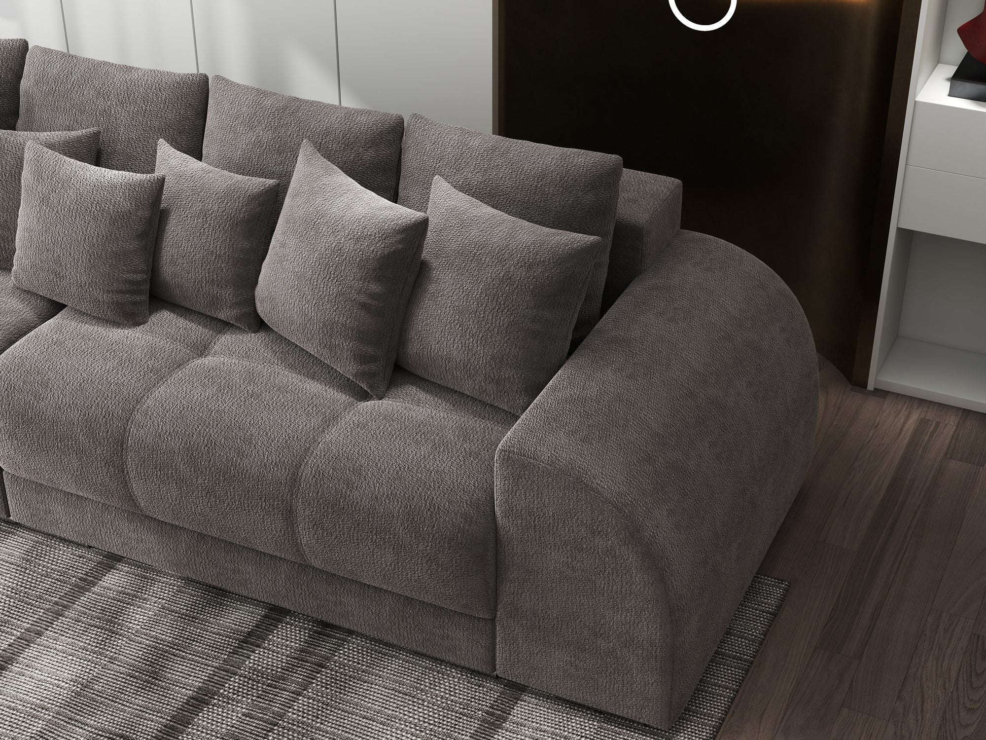 Canapea extensibilă dumonde cu 2 lăzi de depozitare si sezut confortabil din spuma high-density, Verona Vibe Maro 21 310x100 cm