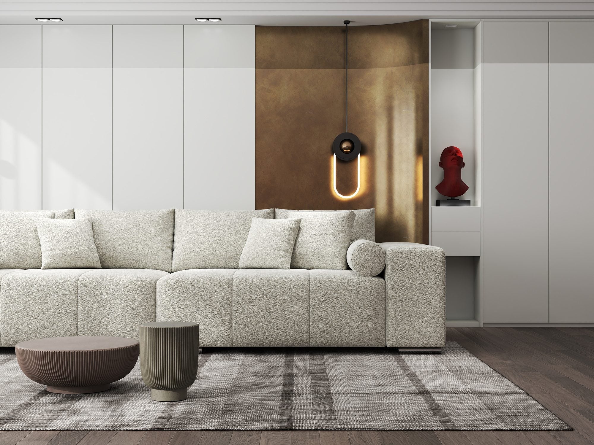 Canapea extensibilă dumonde cu ladă de depozitare si sezut confortabil din spuma high-density, Marbela XXL Arena Bej 20 290x100 cm