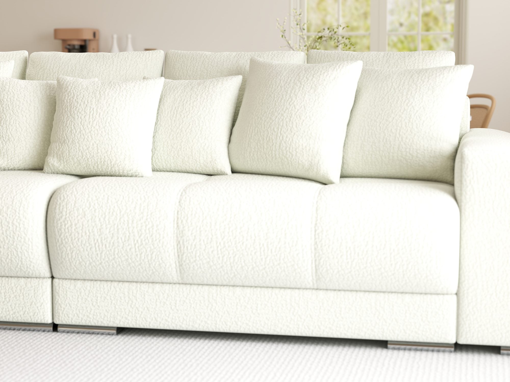 Canapea extensibilă dumonde cu 2 lăzi de depozitare si sezut confortabil din spuma high-density, Verona Jaguar Ivory 1 310x100 cm