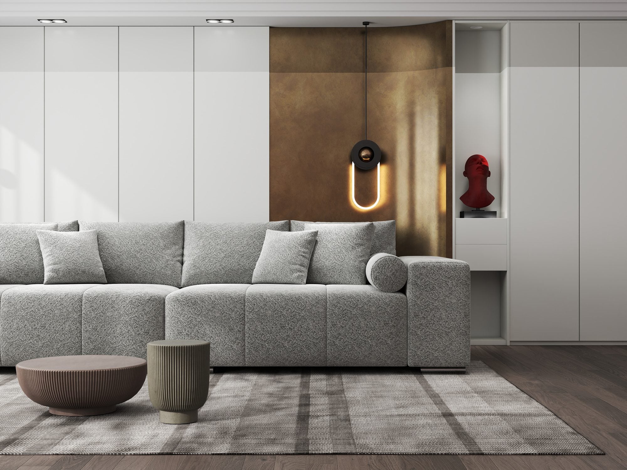 Canapea extensibilă dumonde cu ladă de depozitare si sezut confortabil din spuma high-density, Marbela XXL Arena Gri Grafit 18 290x100 cm