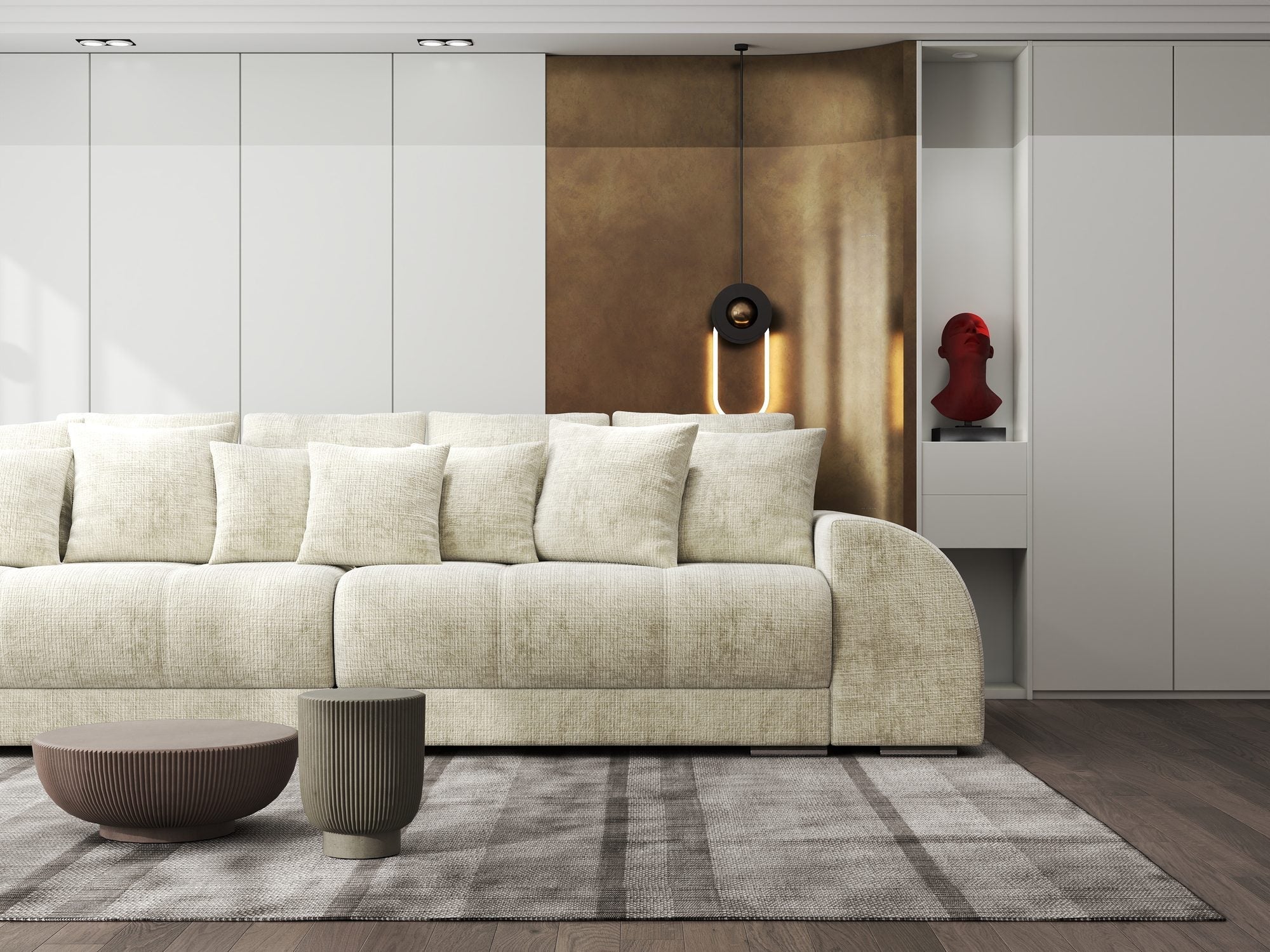 Canapea extensibilă dumonde cu 2 lăzi de depozitare si sezut confortabil din spuma high-density, Verona Cremona Alb 1 310x100 cm