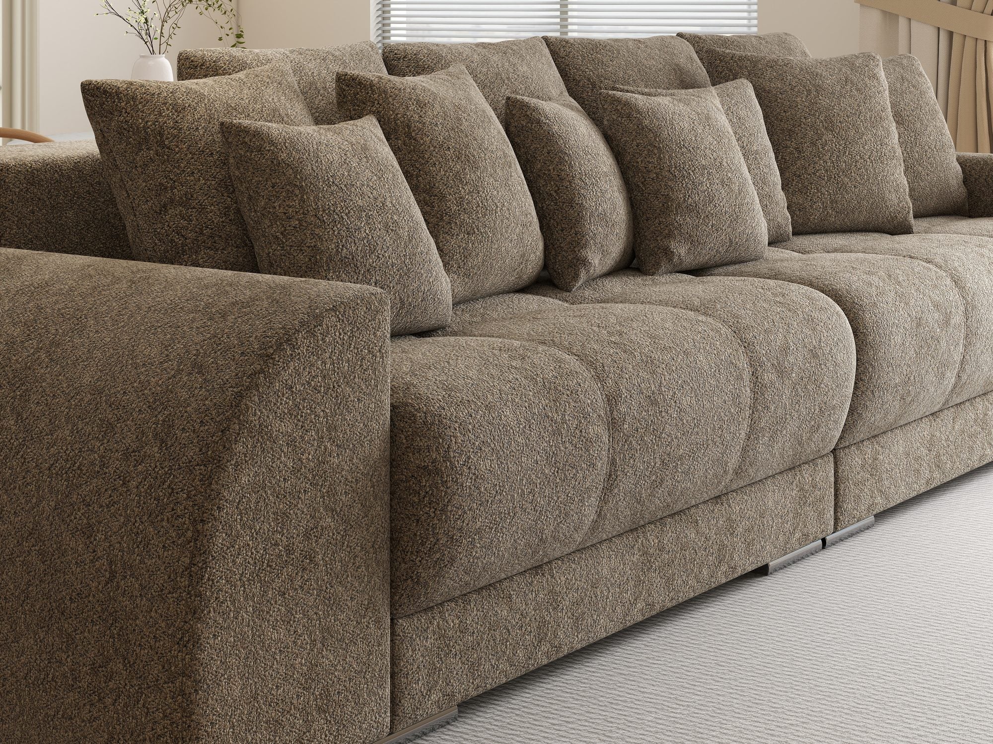 Canapea extensibilă dumonde cu 2 lăzi de depozitare si sezut confortabil din spuma high-density, Verona Arena Bej 4 310x100 cm