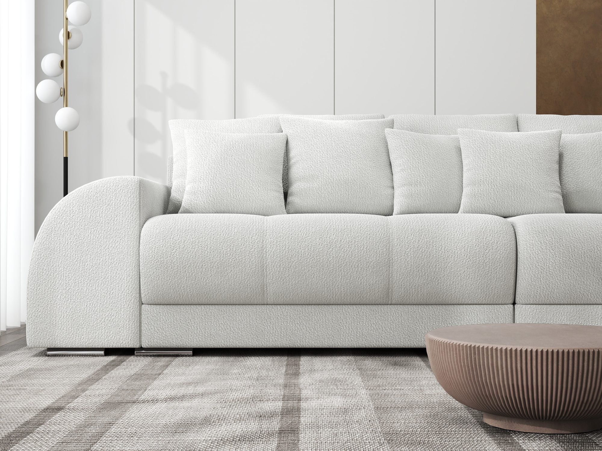 Canapea extensibilă dumonde cu 2 lăzi de depozitare si sezut confortabil din spuma high-density, Verona Vibe Bej 03 310x100 cm