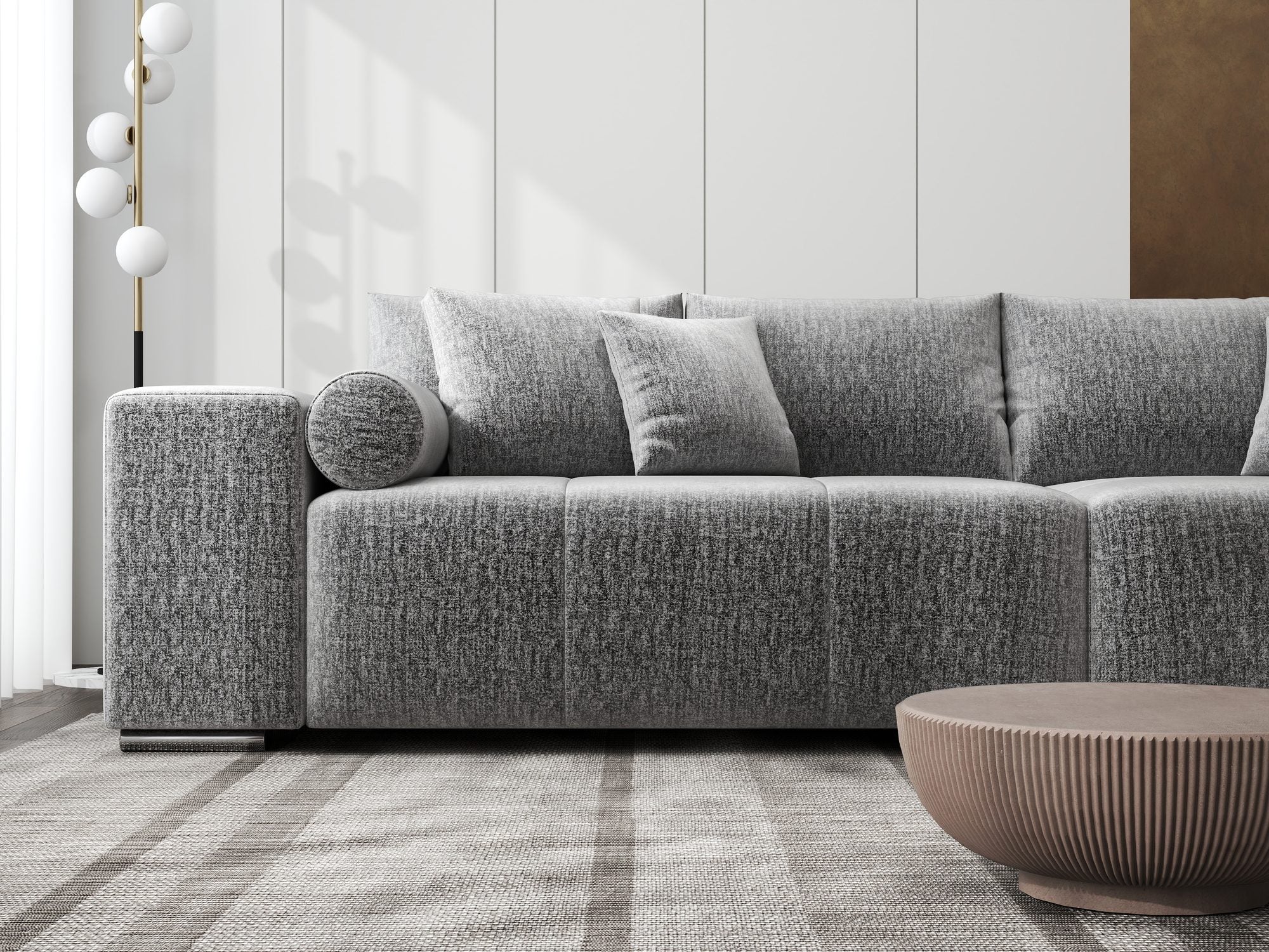 Canapea extensibilă dumonde cu ladă de depozitare si sezut confortabil din spuma high-density, Marbela XXL Monolith Gri 85 290x100 cm