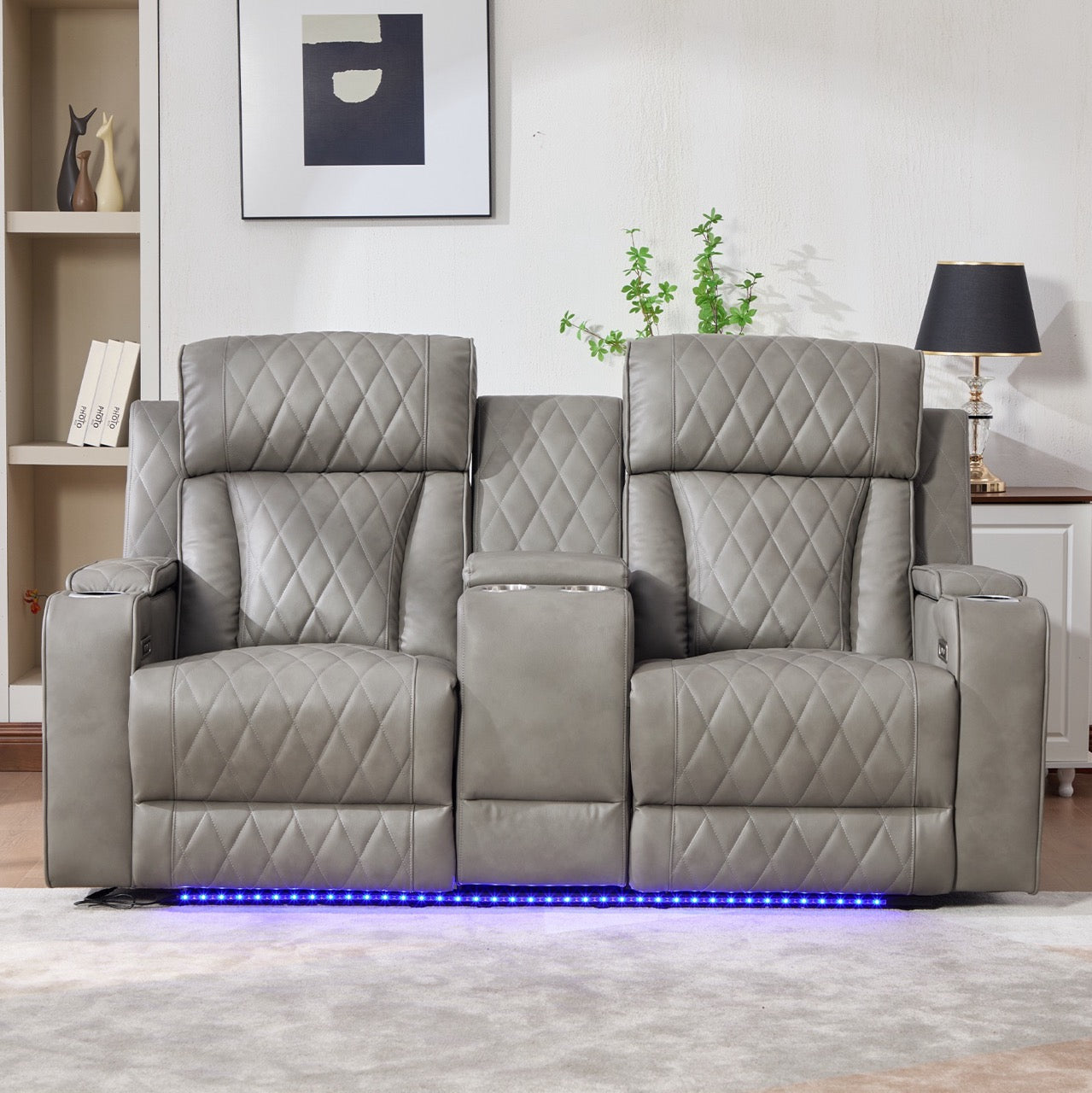 Dumonde kanapé, elektromos dönthető, vezeték nélküli töltés, USB-C, fűtött pohártartó, LED világítás Selvar 185x97 cm