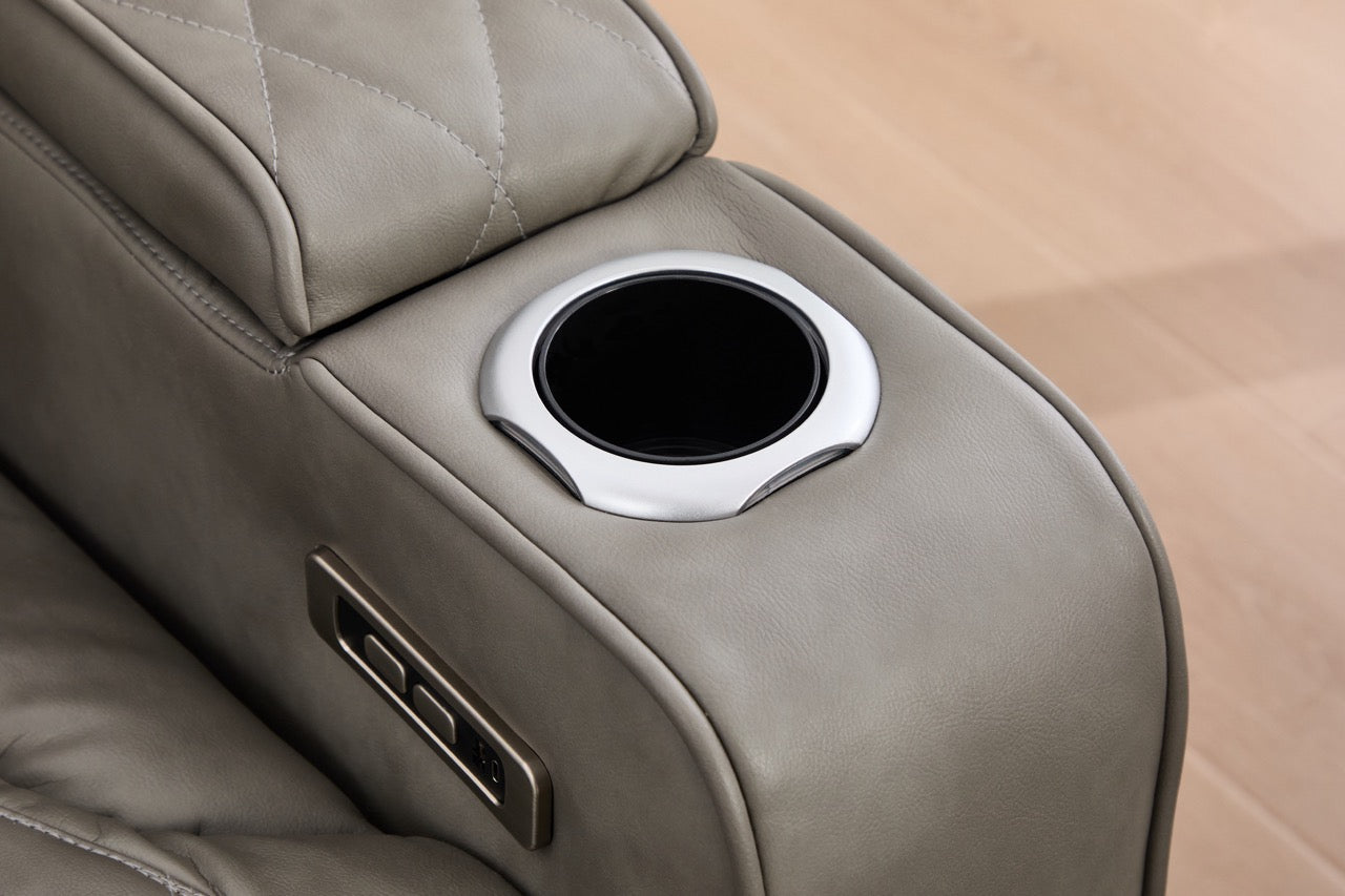 Dumonde kanapé, elektromos dönthető, vezeték nélküli töltés, USB-C, fűtött pohártartó, LED világítás Selvar 185x97 cm