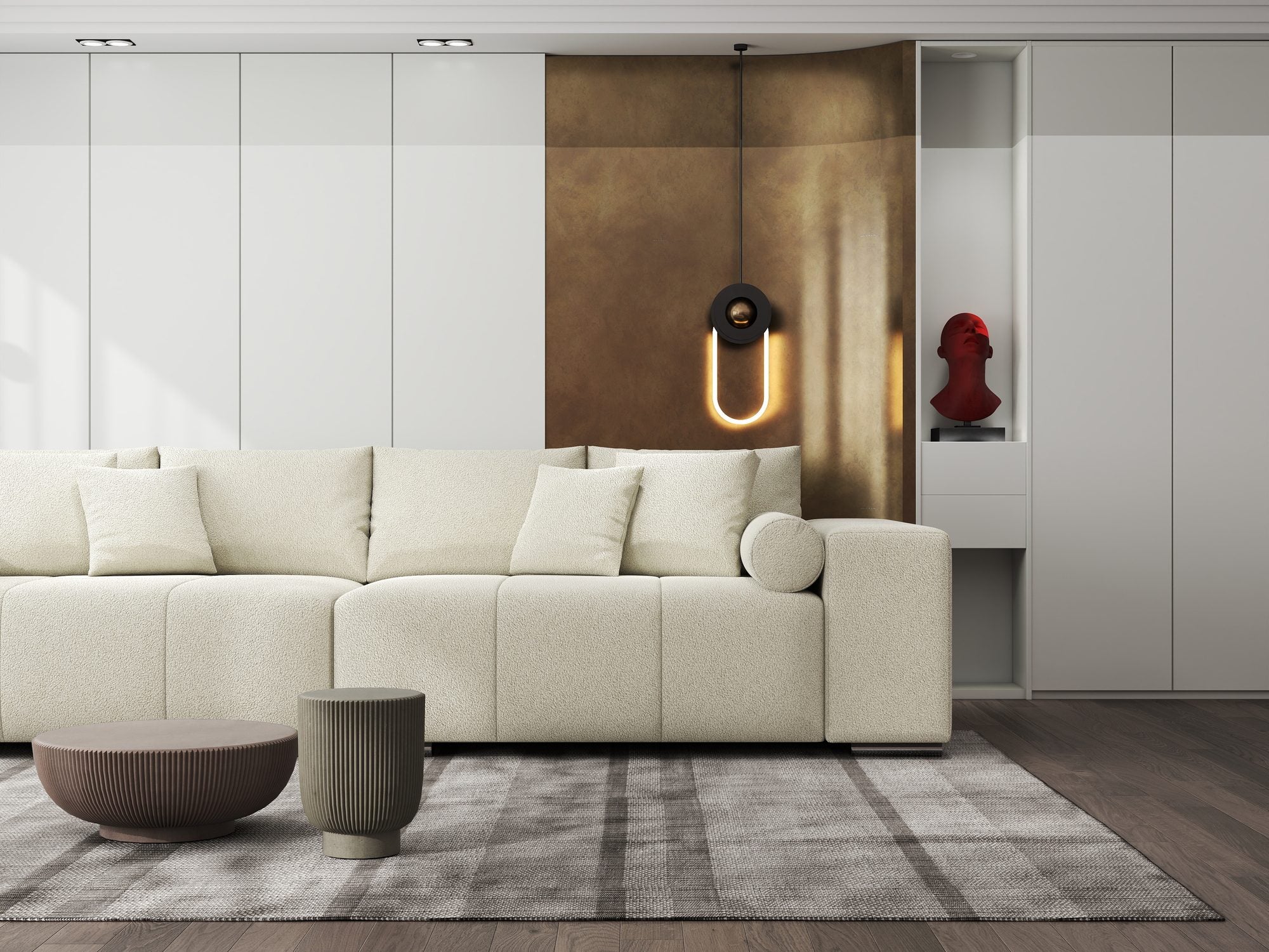 Canapea extensibilă dumonde cu ladă de depozitare si sezut confortabil din spuma high-density, Marbela XXL Quelle Bej 02 290x100 cm