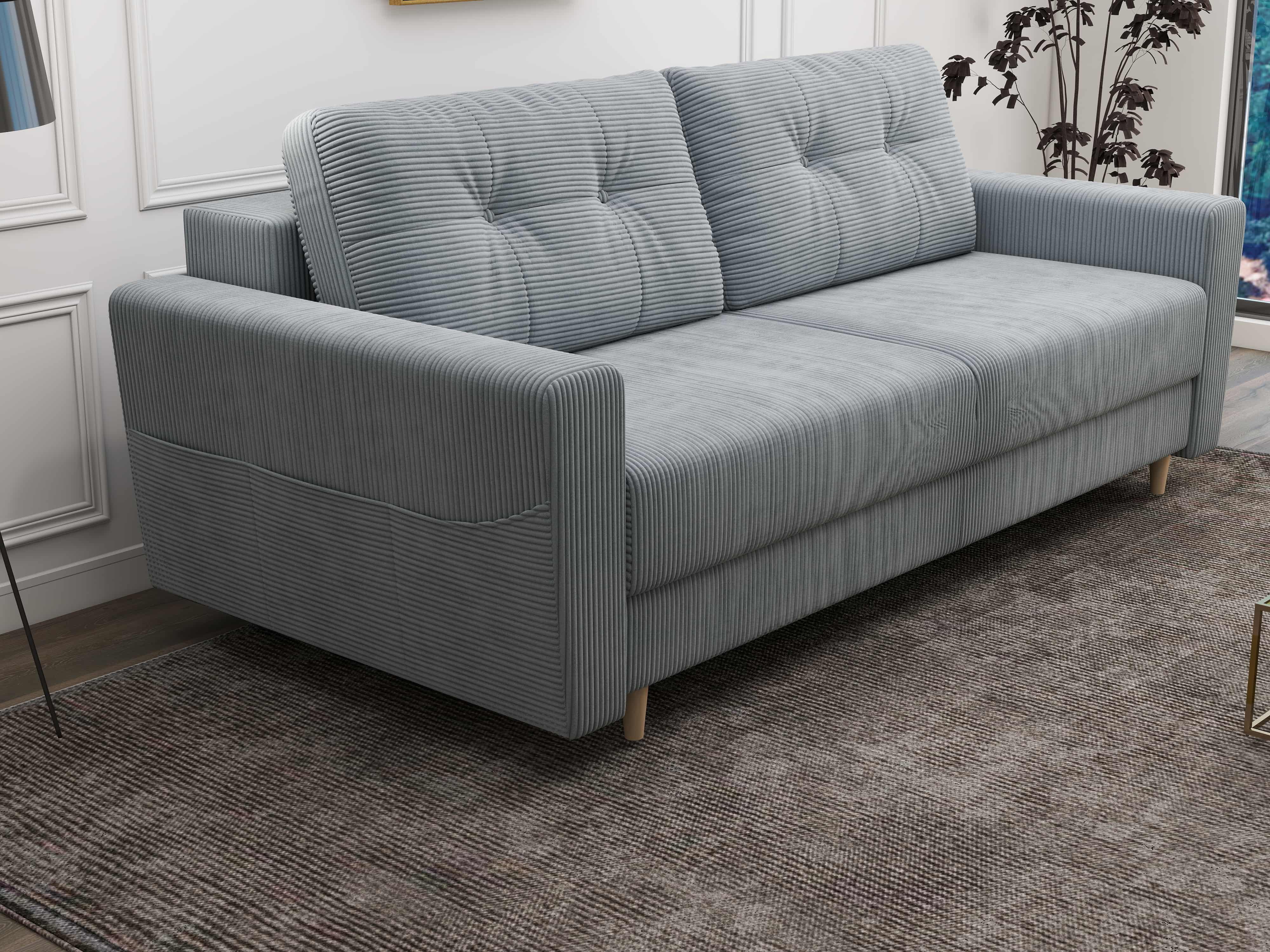 Canapea extensibilă dumonde cu ladă de depozitare si sezut confortabil din spuma HR, Summer Zoom Grey 225x100 cm fabrica