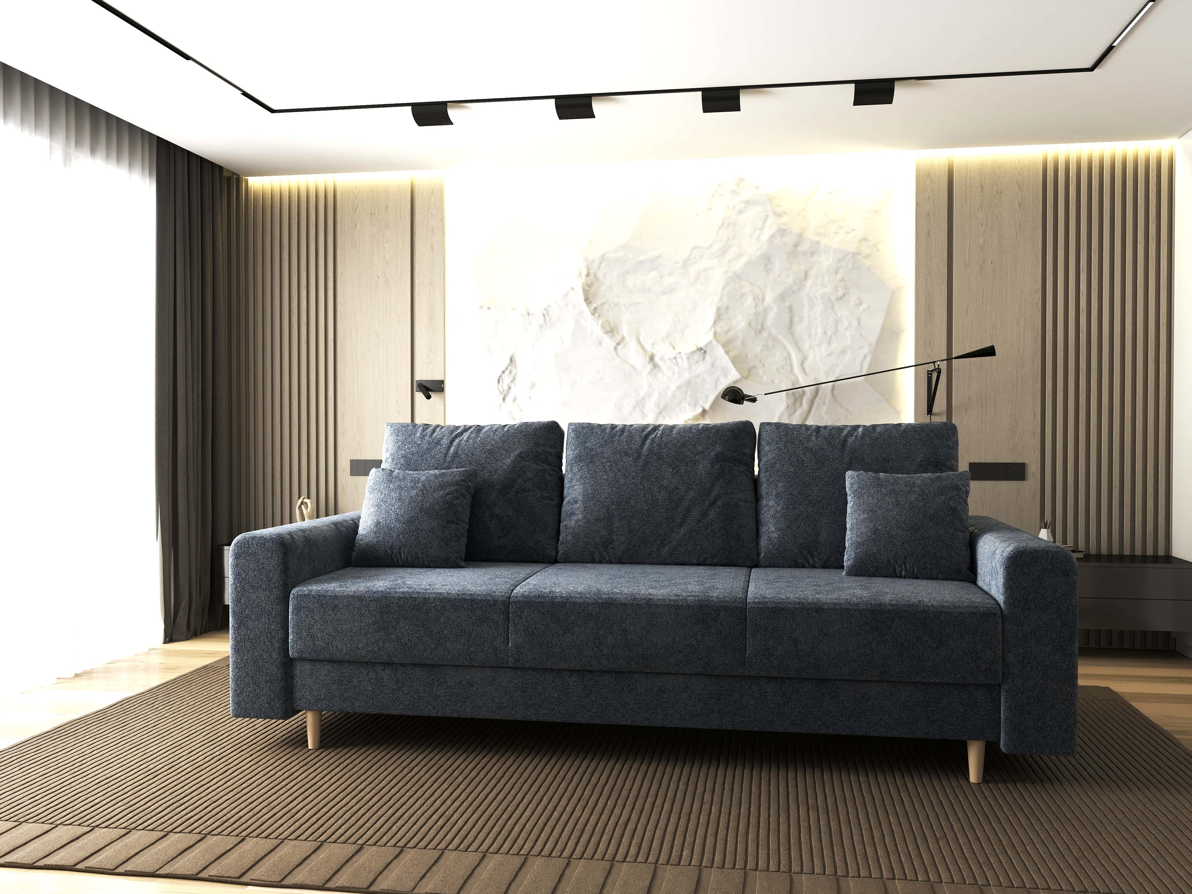 Canapea extensibilă dumonde cu ladă de depozitare si sezut confortabil din spuma HR, Kronos Euphoria Grafit 210x100 cm fabrica