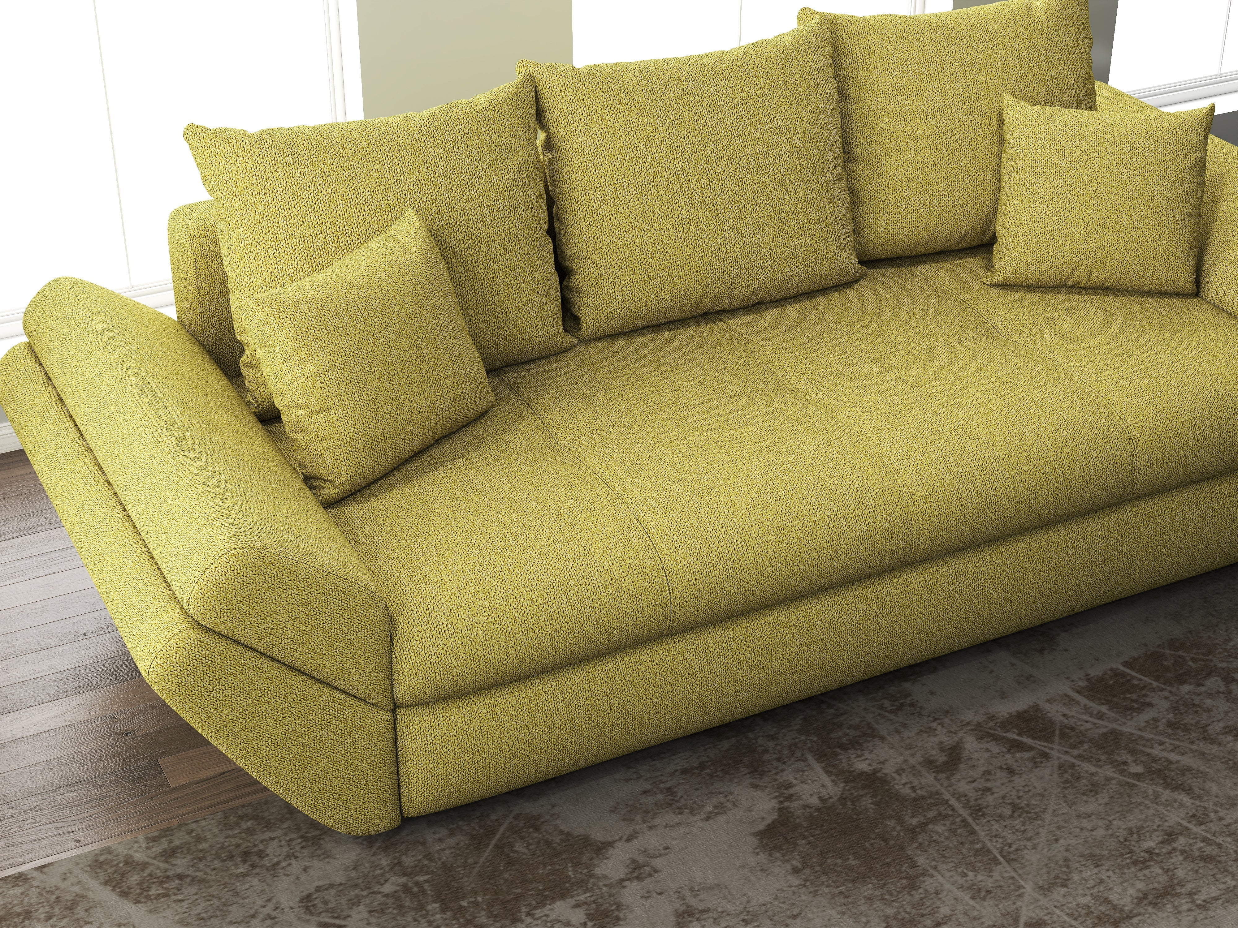 Canapea extensibilă dumonde cu ladă de depozitare si sezut confortabil din spuma HR, Loana Enjoy Green 250x100 cm Fabrica