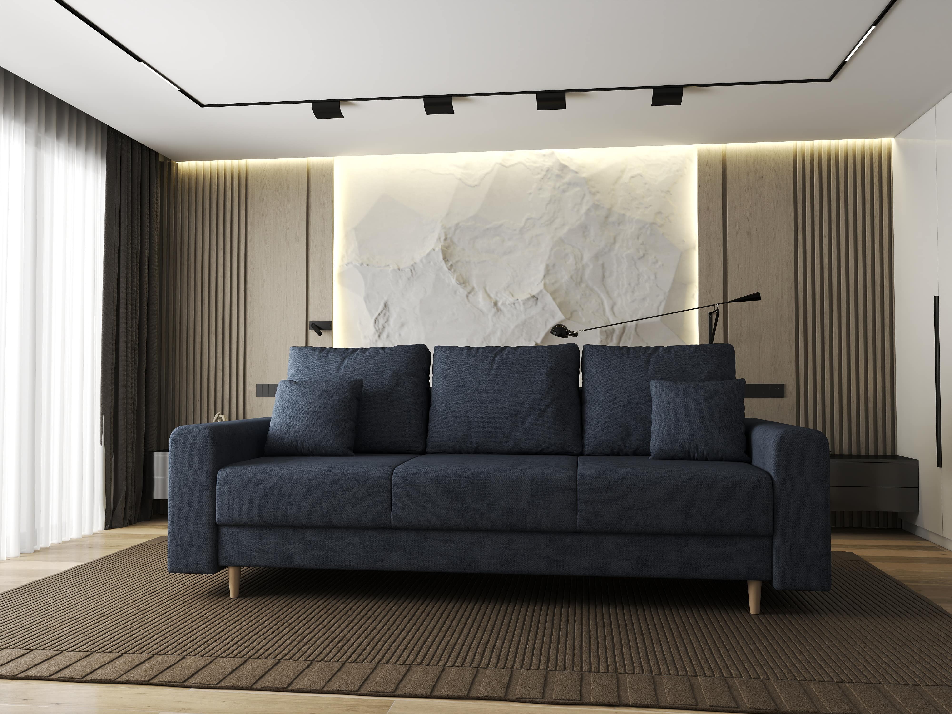 Canapea extensibilă dumonde cu ladă de depozitare si sezut confortabil din spuma HR, Kronos Enjoy Antracit 210x100 cm fabrica