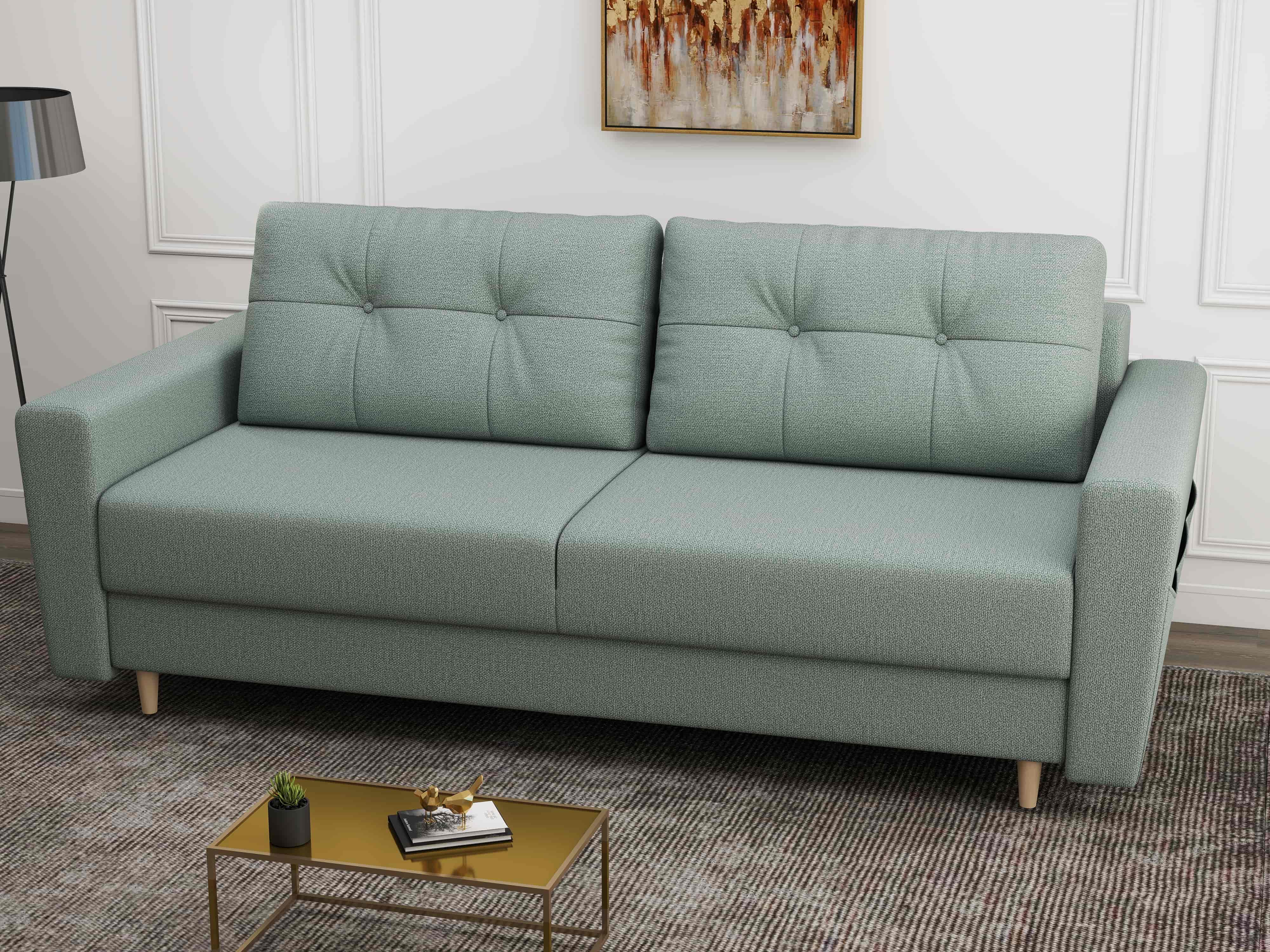 Canapea extensibilă dumonde cu ladă de depozitare si sezut confortabil din spuma HR, Summer Enjoy Mint 225x100 cm fabrica