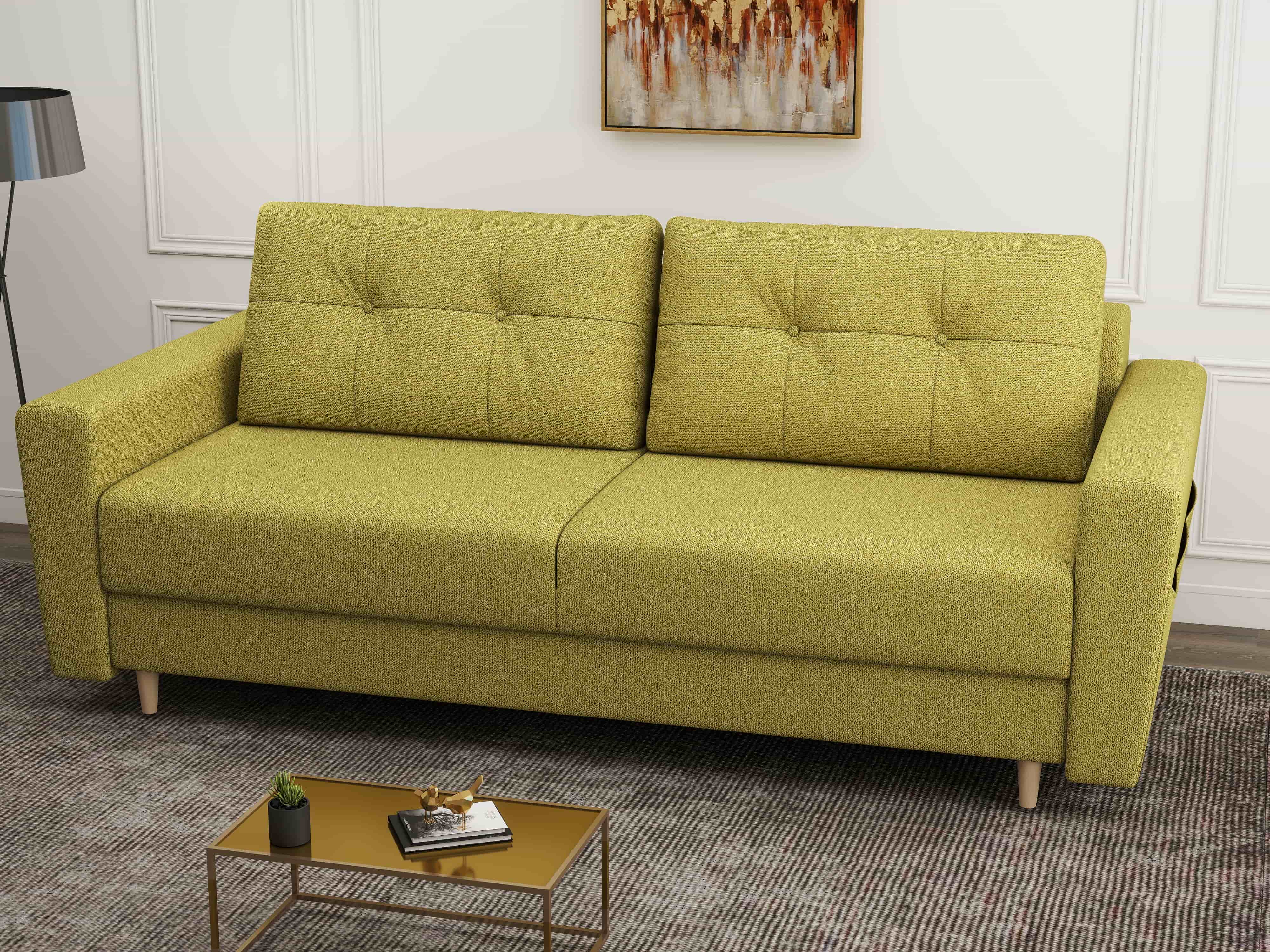 Canapea extensibilă dumonde cu ladă de depozitare si sezut confortabil din spuma HR, Summer Enjoy Verde 225x100 cm fabrica