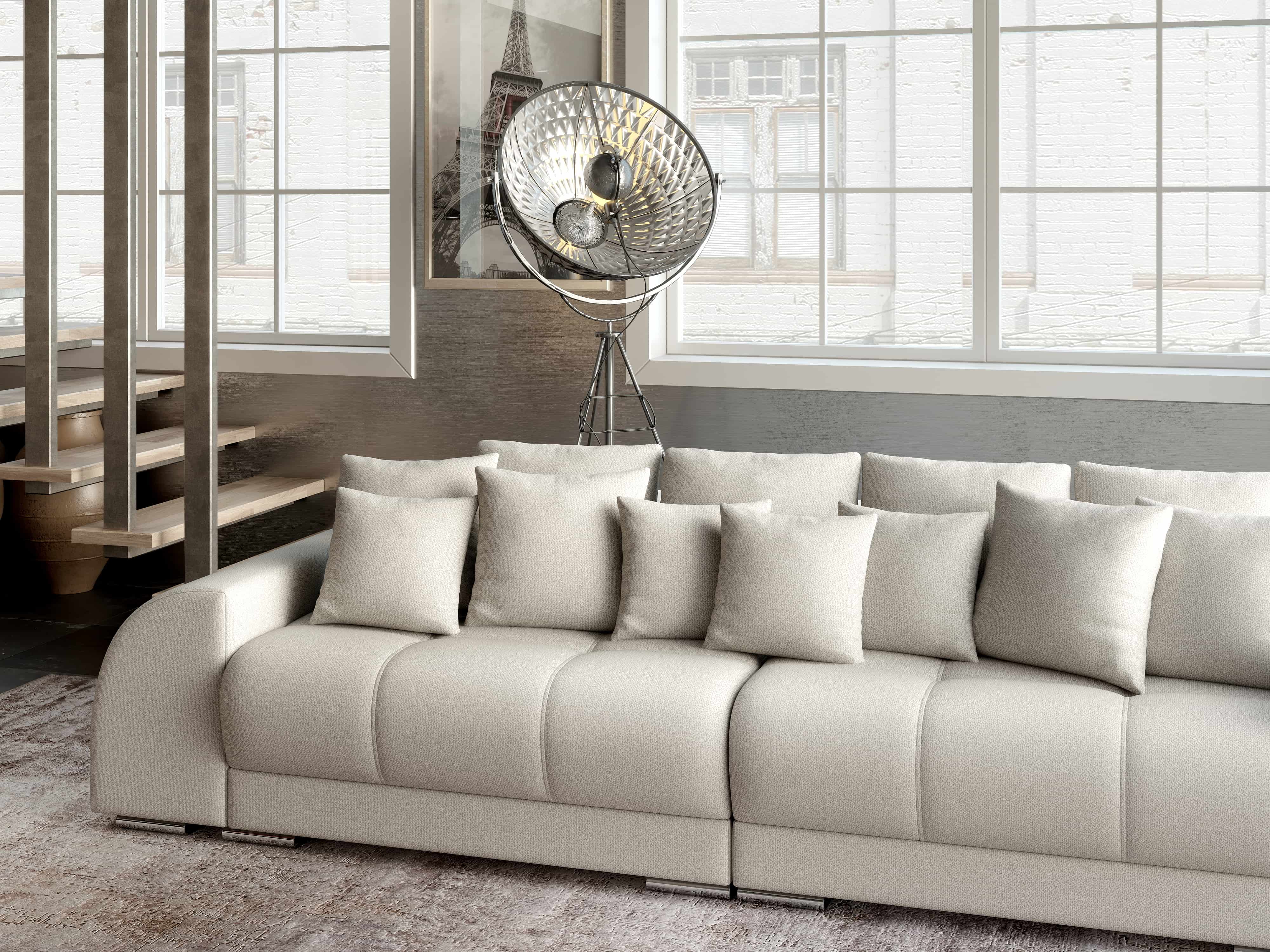 Canapea extensibilă dumonde cu 2 lăzi de depozitare si sezut confortabil din spuma HR, Verona Enjoy Beige 310x100 cm Fabrica