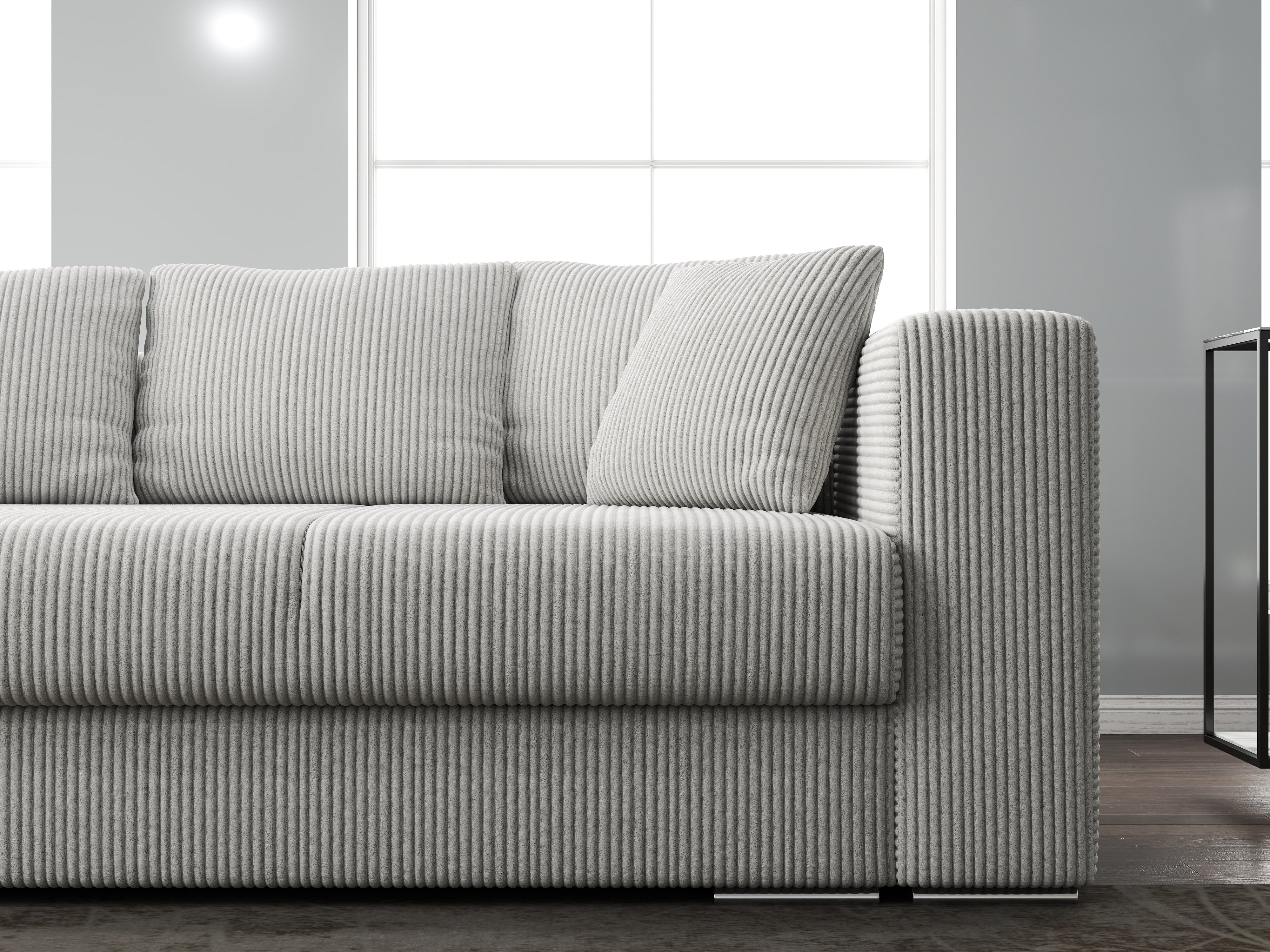 Canapea extensibilă dumonde cu ladă de depozitare si sezut confortabil din spuma HR, Gloria Zoom Cream 240x100 cm Fabrica