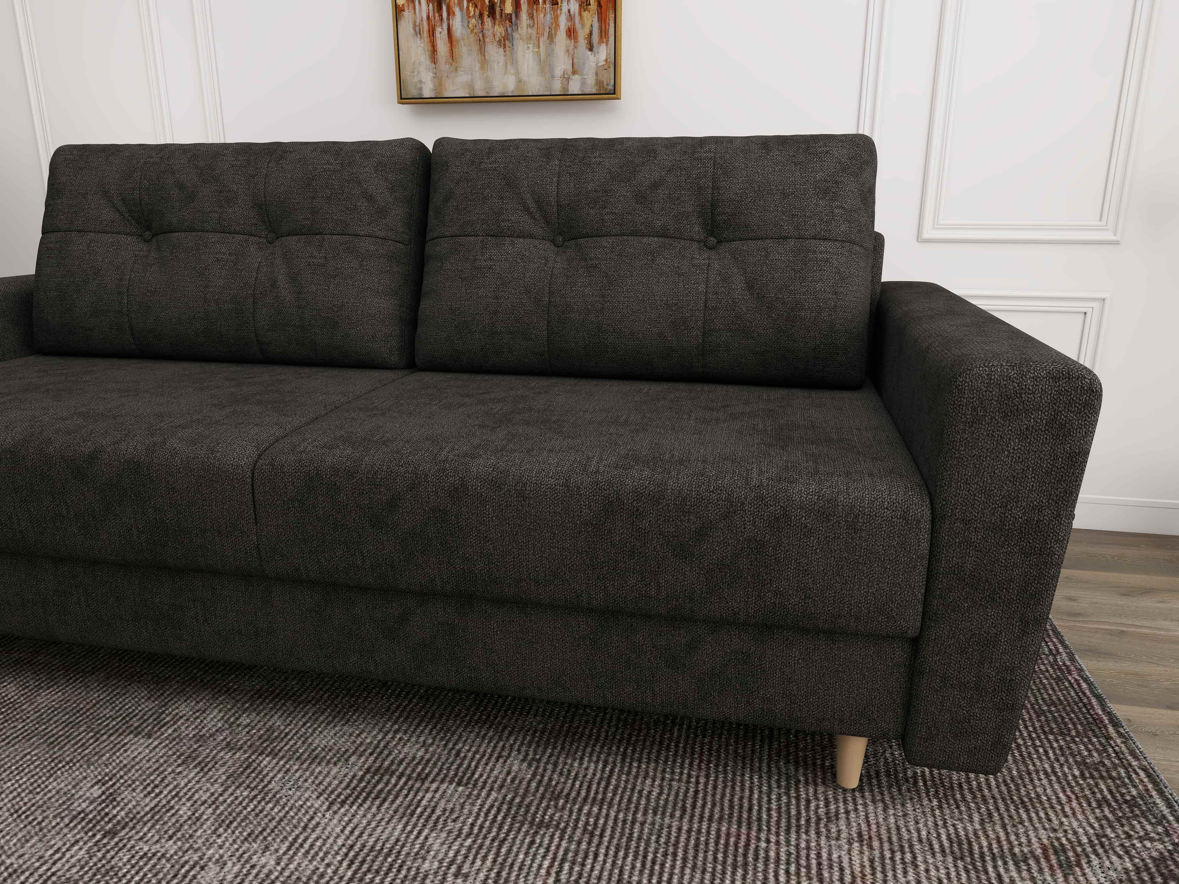 Canapea extensibilă dumonde cu ladă de depozitare si sezut confortabil din spuma HR, Summer Enjoy Negru 225x100 cm fabrica
