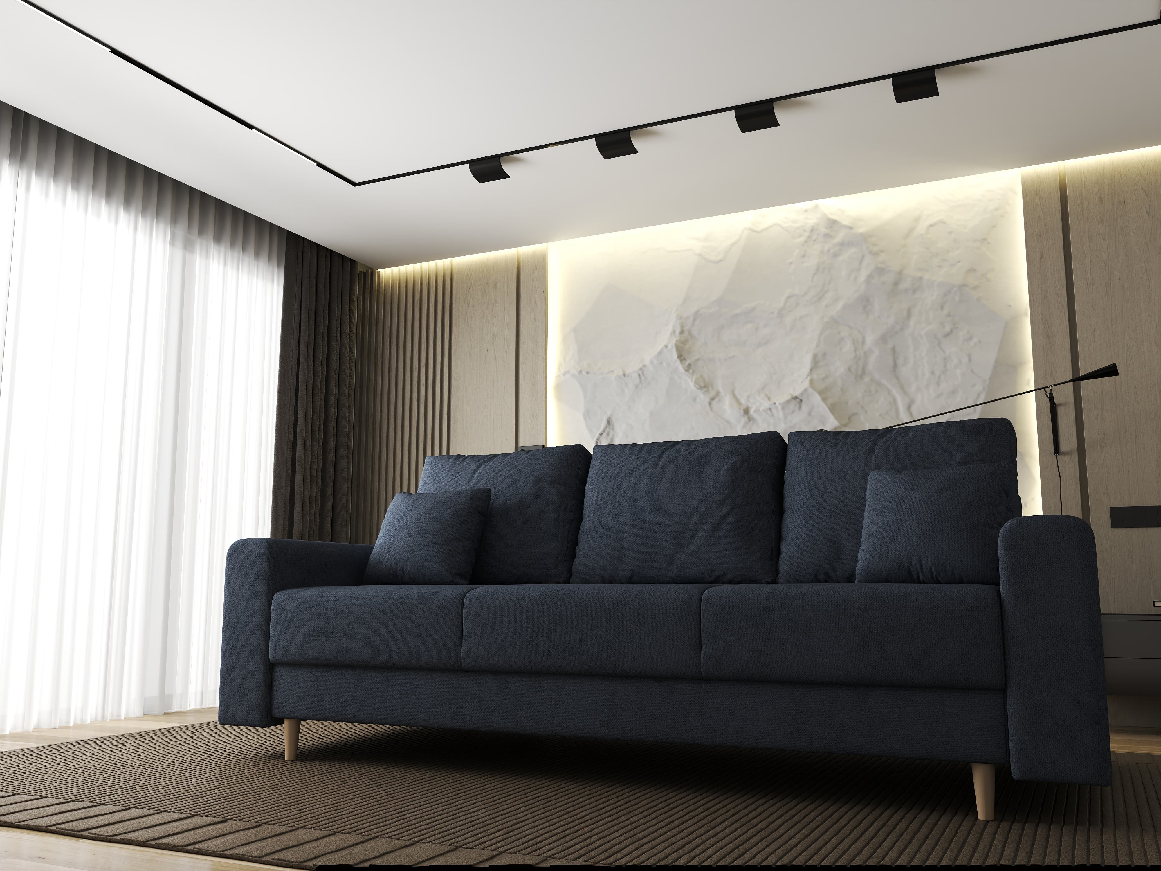 Canapea extensibilă dumonde cu ladă de depozitare si sezut confortabil din spuma HR, Kronos Enjoy Antracit 210x100 cm fabrica