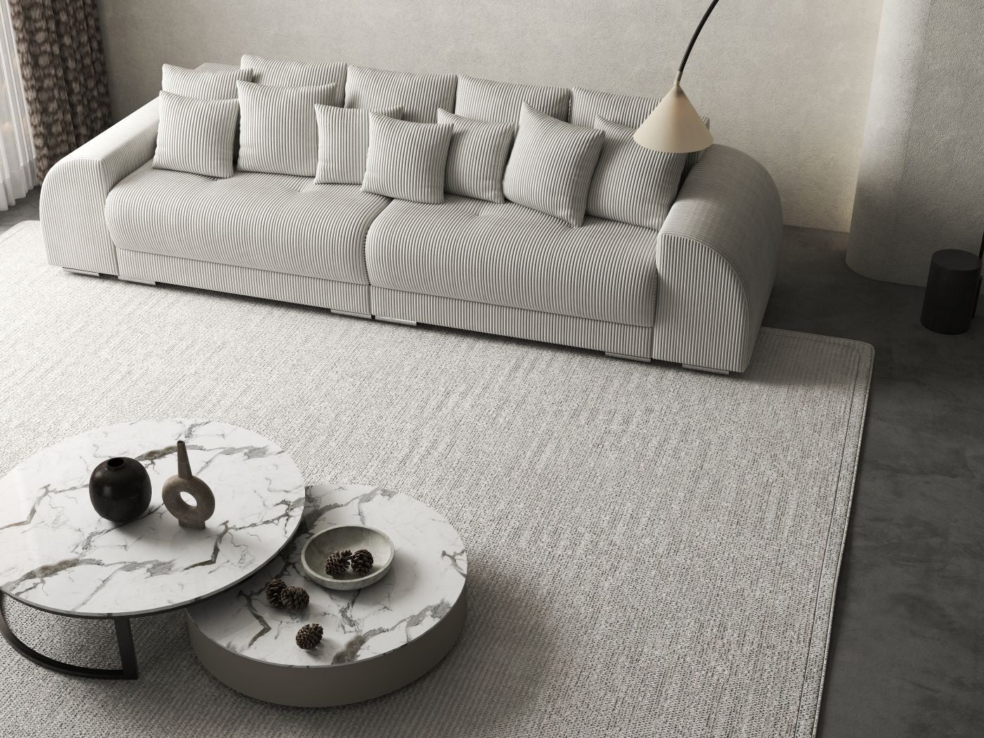 Canapea extensibilă dumonde cu 2 lăzi de depozitare si sezut confortabil din spuma HR, Verona Zoom Cream 310x100 cm Fabrica
