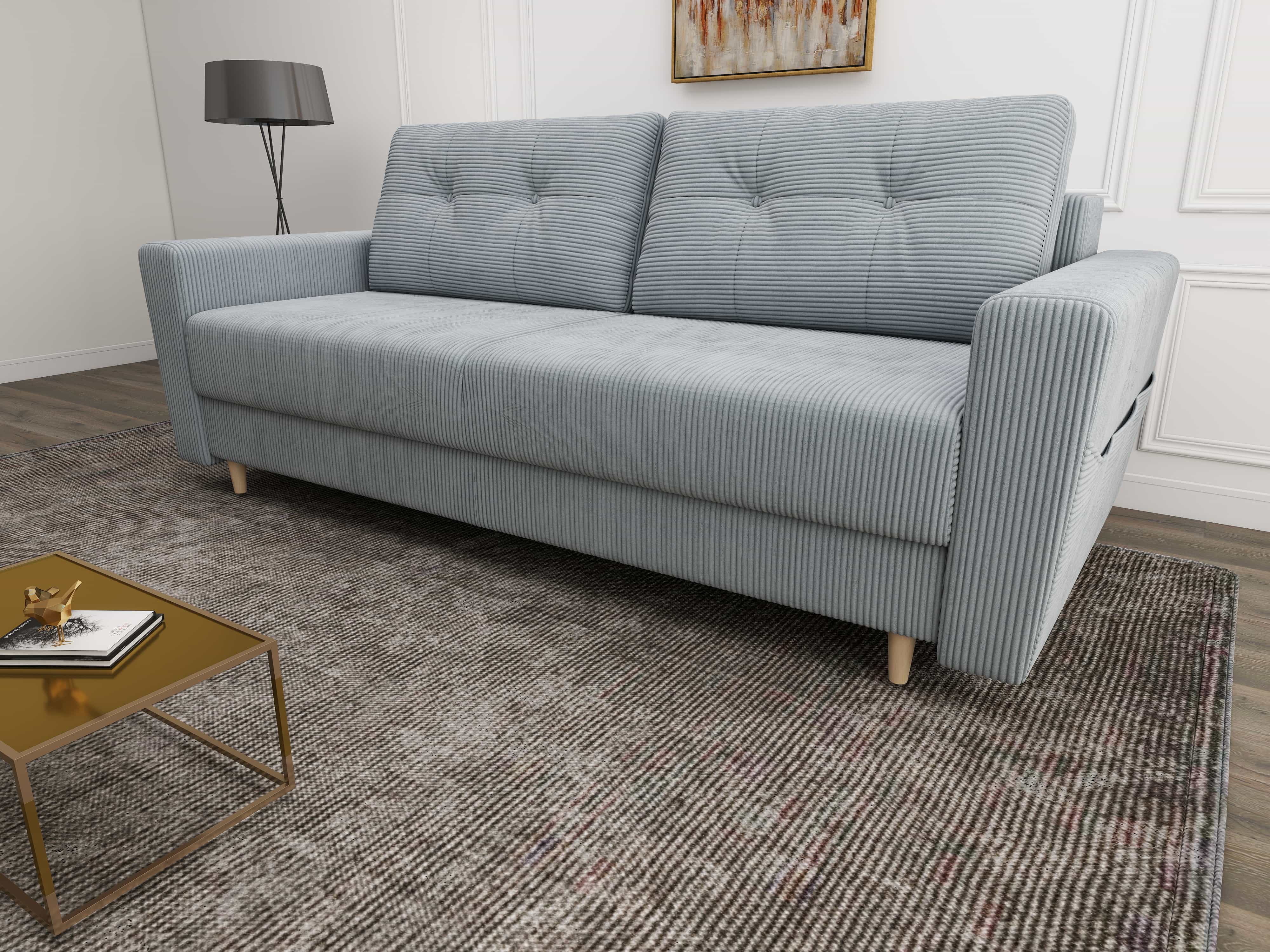 Canapea extensibilă dumonde cu ladă de depozitare si sezut confortabil din spuma HR, Summer Zoom Grey 225x100 cm fabrica
