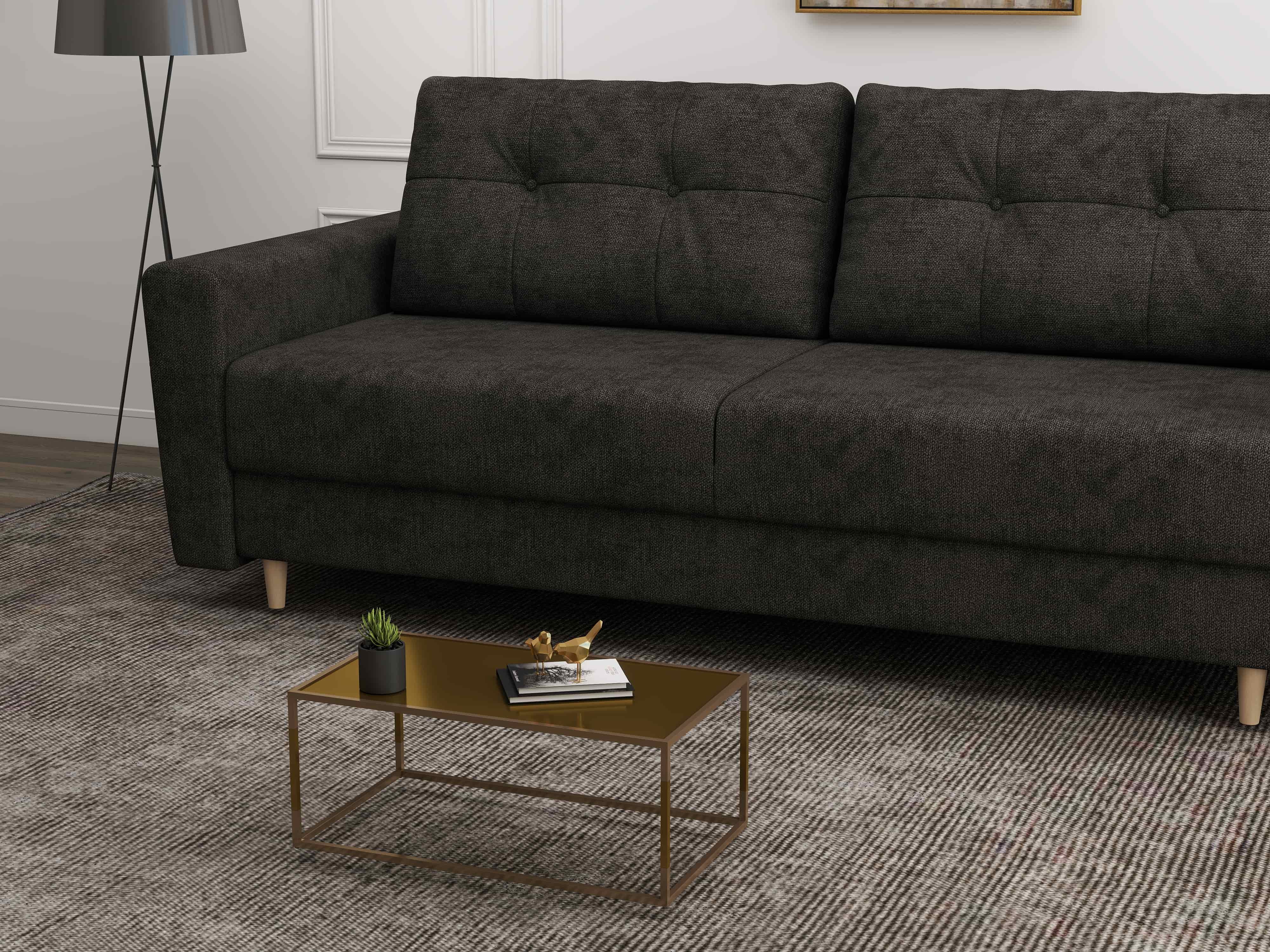Canapea extensibilă dumonde cu ladă de depozitare si sezut confortabil din spuma HR, Summer Enjoy Negru 225x100 cm fabrica