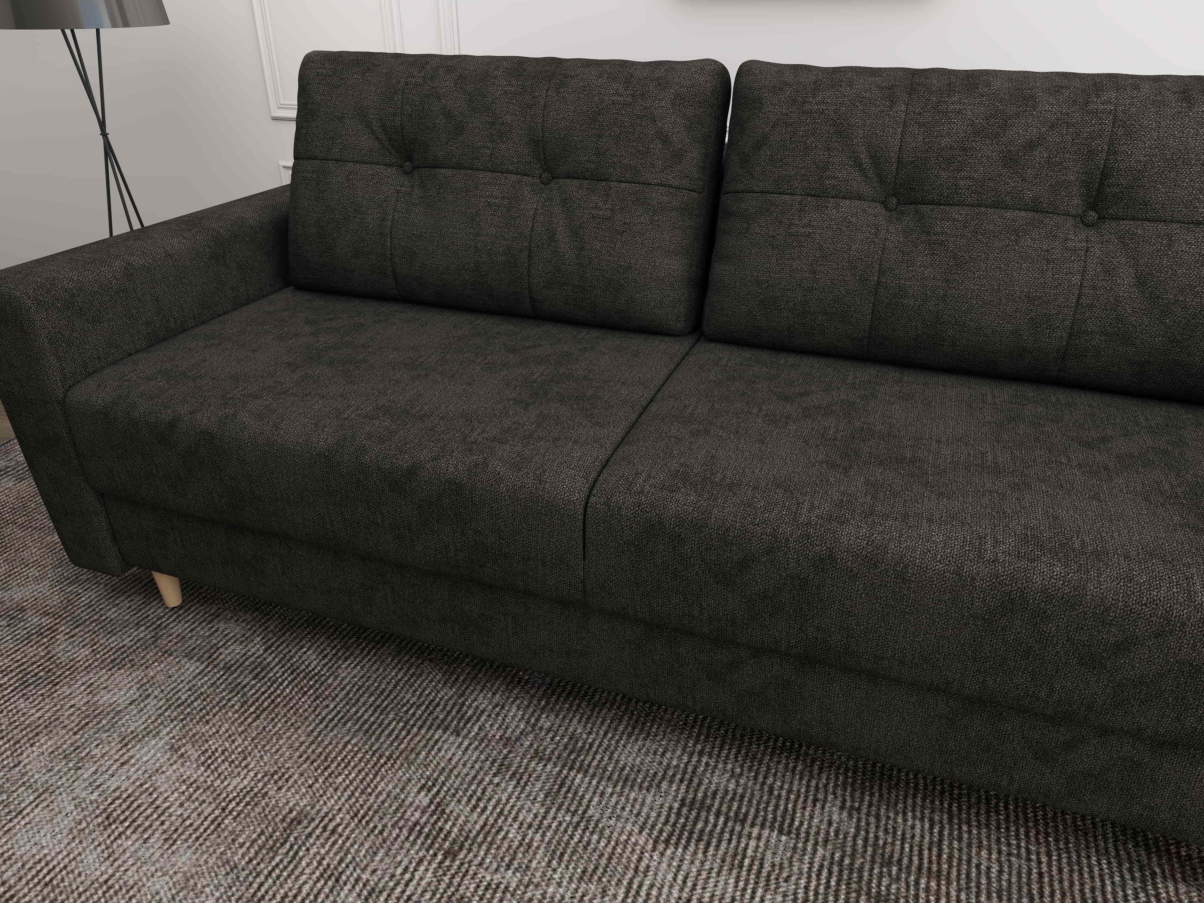 Canapea extensibilă dumonde cu ladă de depozitare si sezut confortabil din spuma HR, Summer Enjoy Negru 225x100 cm fabrica