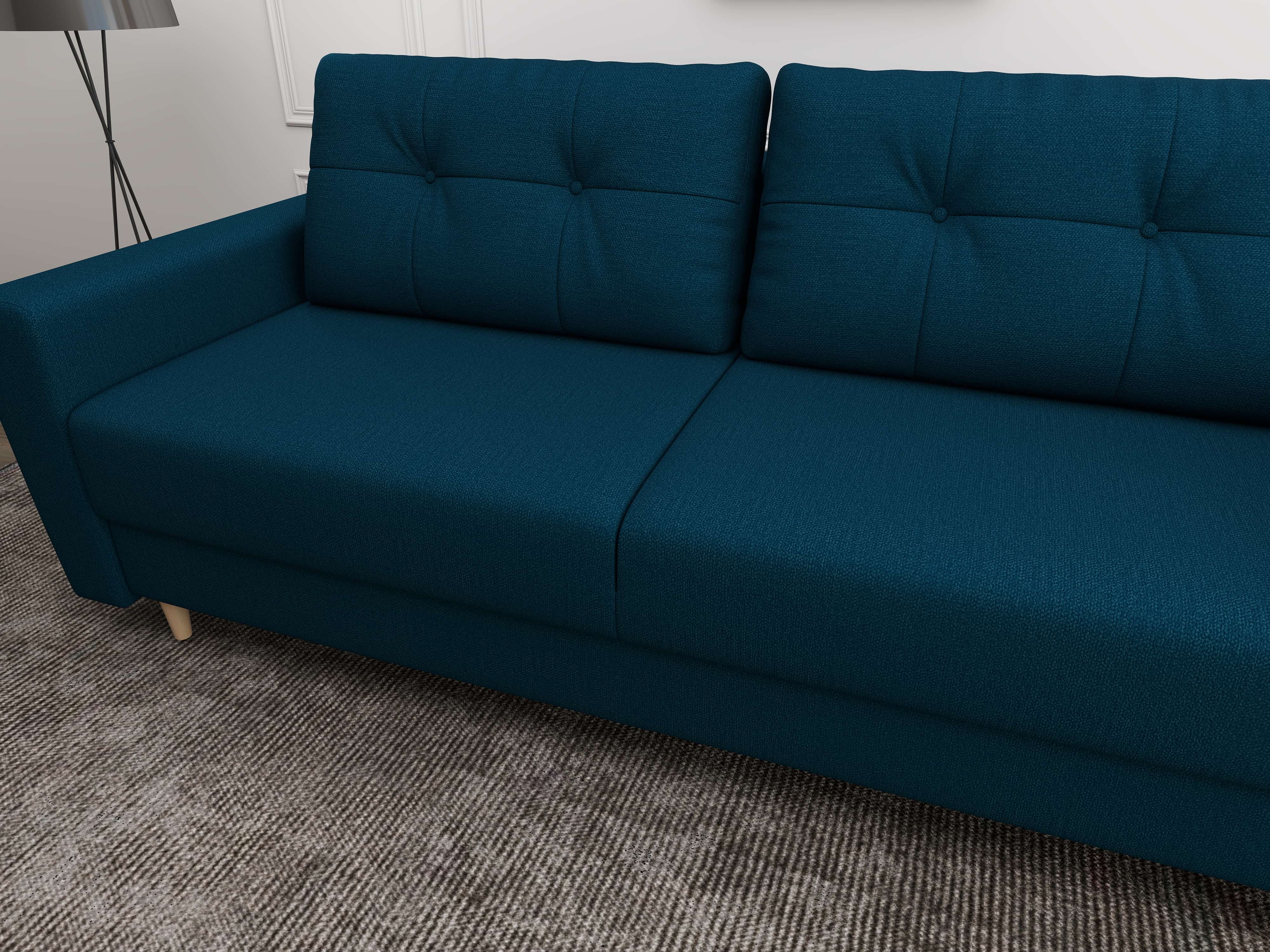 Canapea extensibilă dumonde cu ladă de depozitare si sezut confortabil din spuma HR, Summer Enjoy Petrol 225x100 cm fabrica