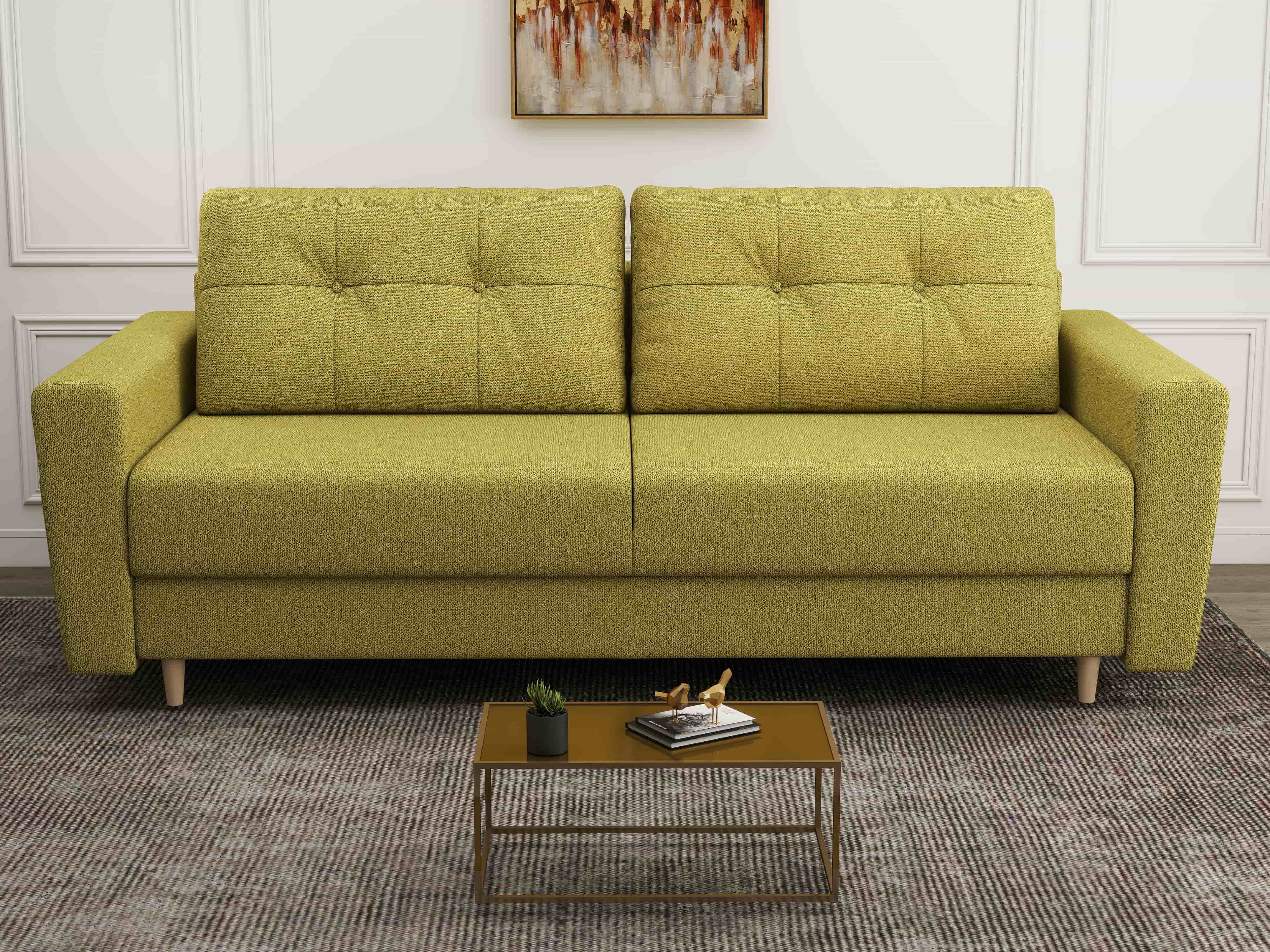 Canapea extensibilă dumonde cu ladă de depozitare si sezut confortabil din spuma HR, Summer Enjoy Verde 225x100 cm fabrica
