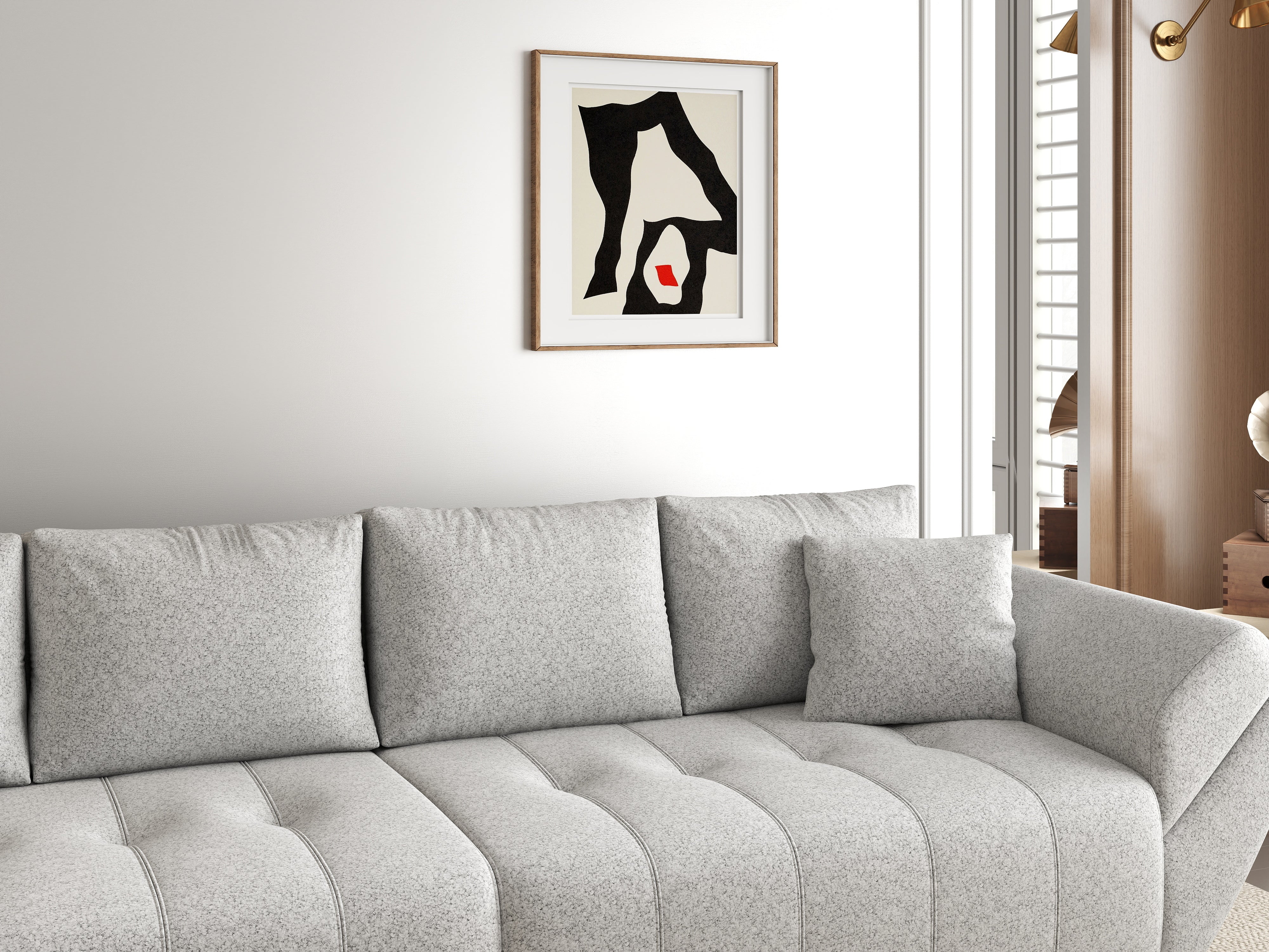 Canapea extensibilă dumonde cu ladă de depozitare si sezut confortabil din spuma HR, Berlin Euphoria Dove 300x100 cm Fabrica