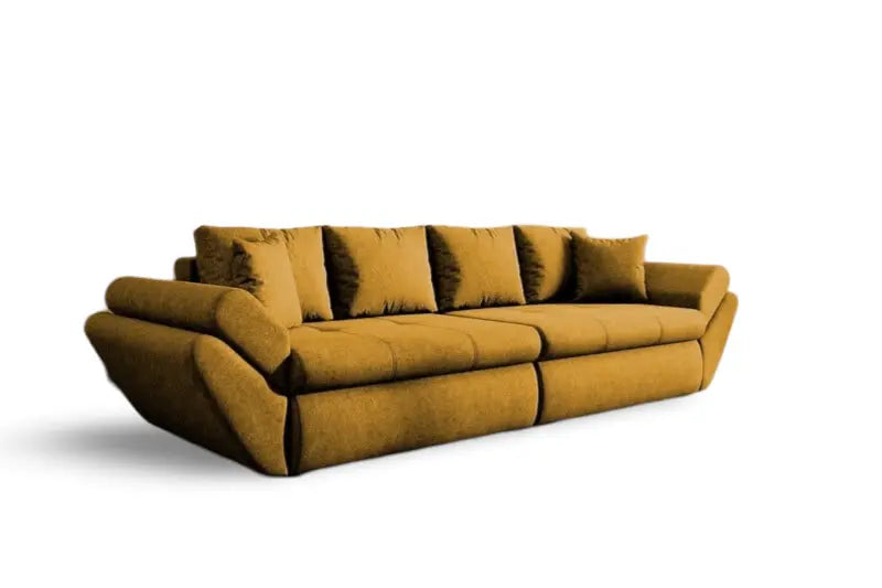 Canapea extensibilă dumonde cu ladă de depozitare si sezut confortabil din spuma high-density, Loana Enjoy Mango 300x100 cm