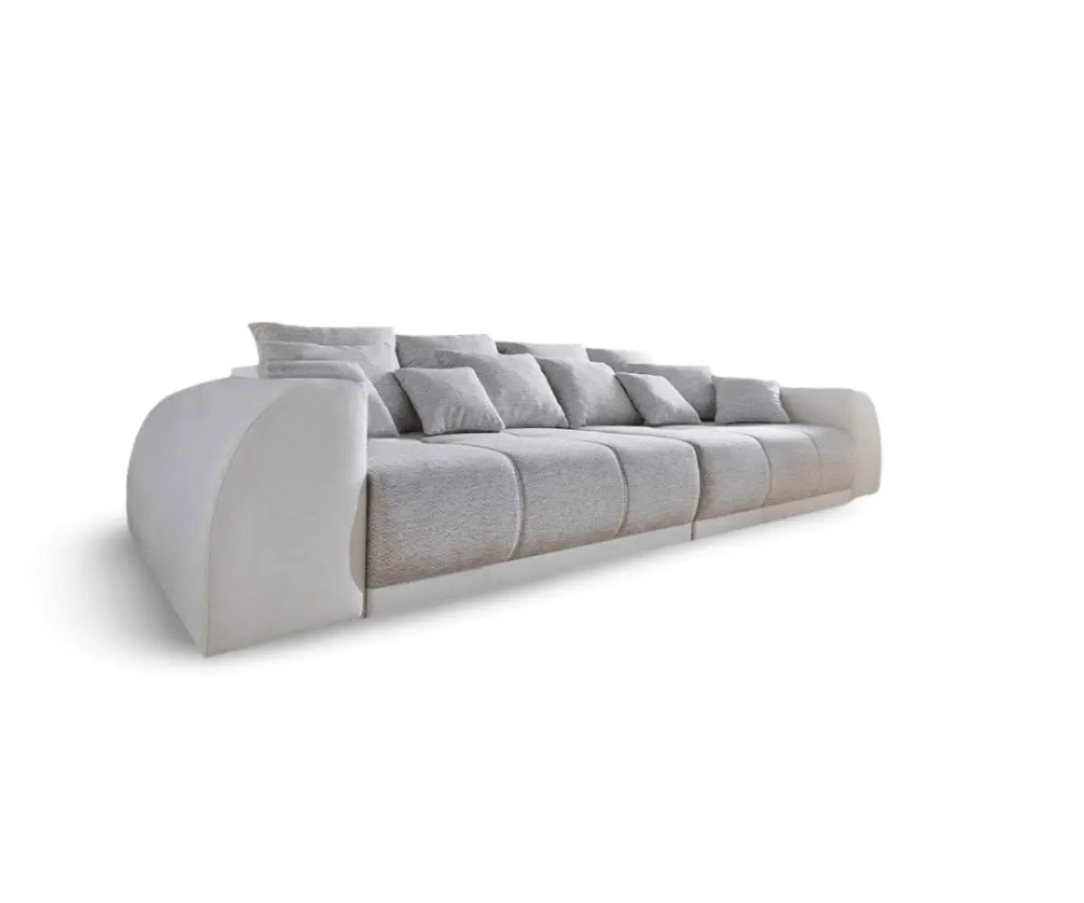 Canapea extensibilă dumonde cu 2 lăzi de depozitare si sezut confortabil din spuma high-density, Verona Loft White 310x120 cm