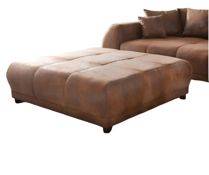 Canapea extensibilă dumonde cu 2 lăzi de depozitare si sezut confortabil din spuma high-density, Verona Madagaskar Brown 310x120 cm cu taburet inclus
