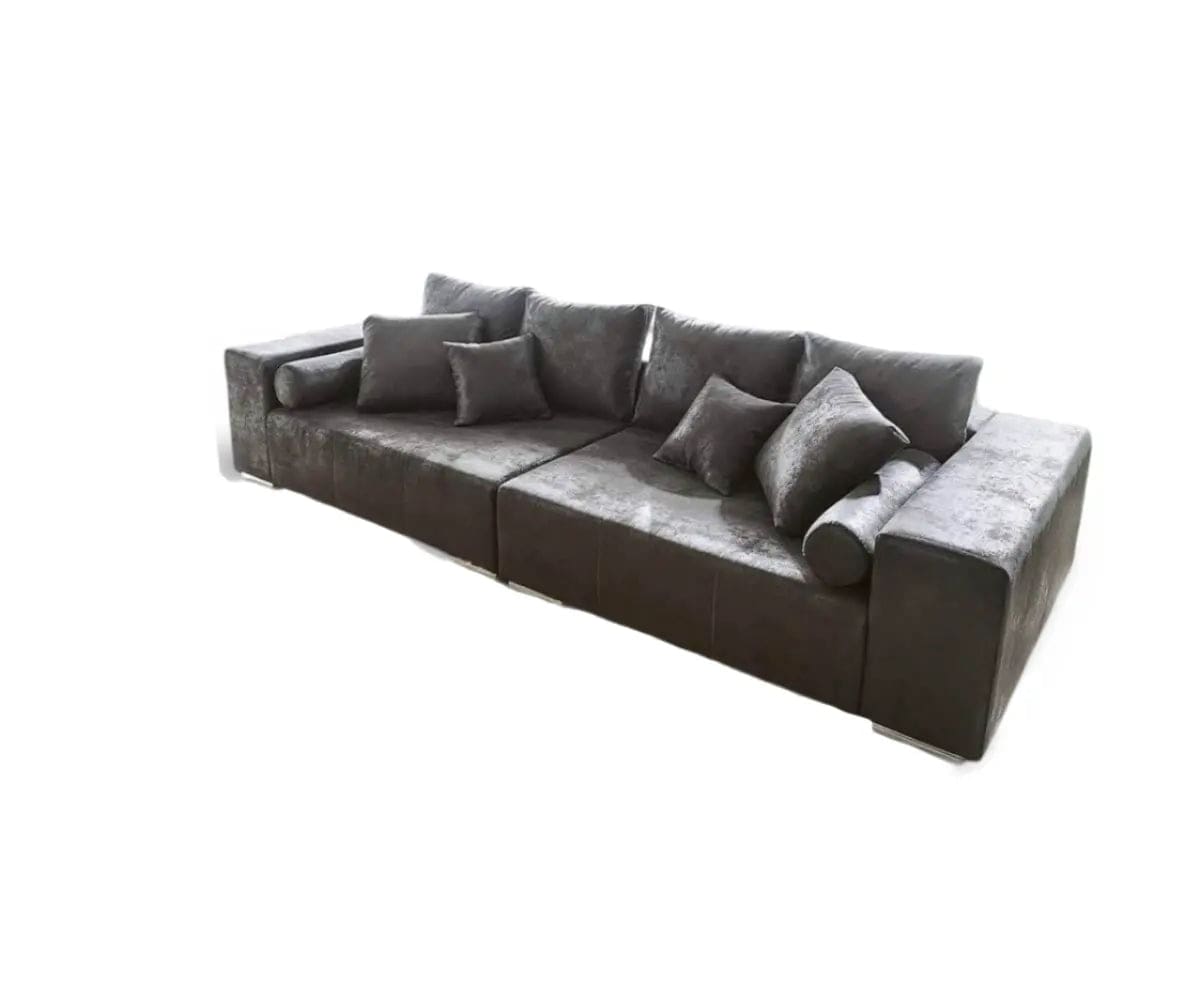 Canapea extensibilă dumonde cu ladă de depozitare si sezut confortabil din spuma high-density, Marbela Madagaskar Grey XXL 295x120 cm