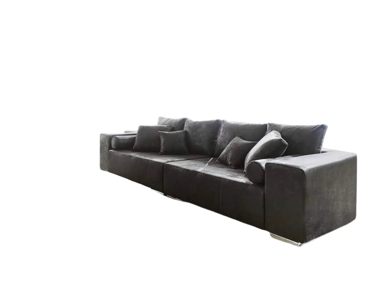 Canapea extensibilă dumonde cu ladă de depozitare si sezut confortabil din spuma high-density, Marbela Madagaskar Grey XXL 295x120 cm