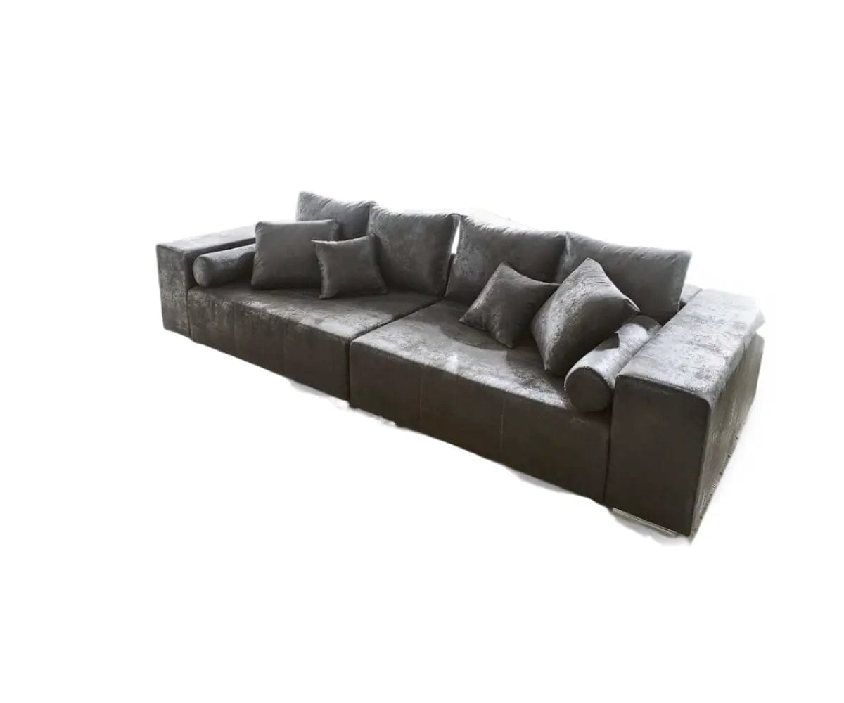 Canapea extensibilă dumonde cu ladă de depozitare si sezut confortabil din spuma high-density, Marbela Madagaskar Grey XXL 295x120 cm