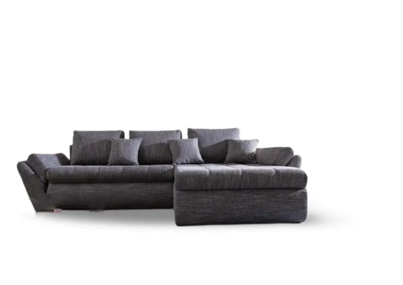 Colțar extensibil dumonde cu ladă de depozitare si sezut confortabil din spuma high-density, Loana Magma Grey II 270x185 cm