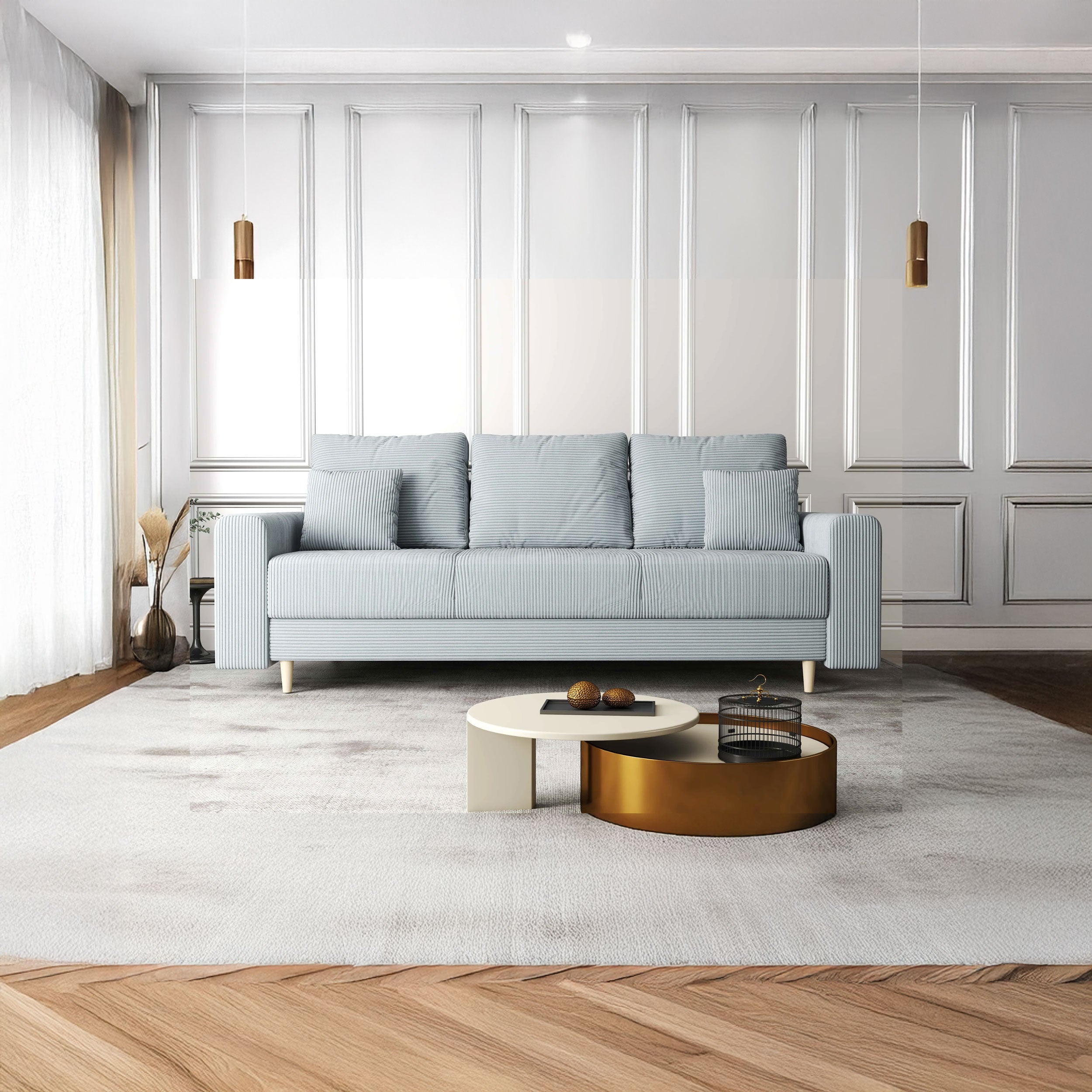 Canapea extensibilă dumonde cu ladă de depozitare si sezut confortabil din spuma HR, Kronos Zoom Gri 210x100 cm fabrica